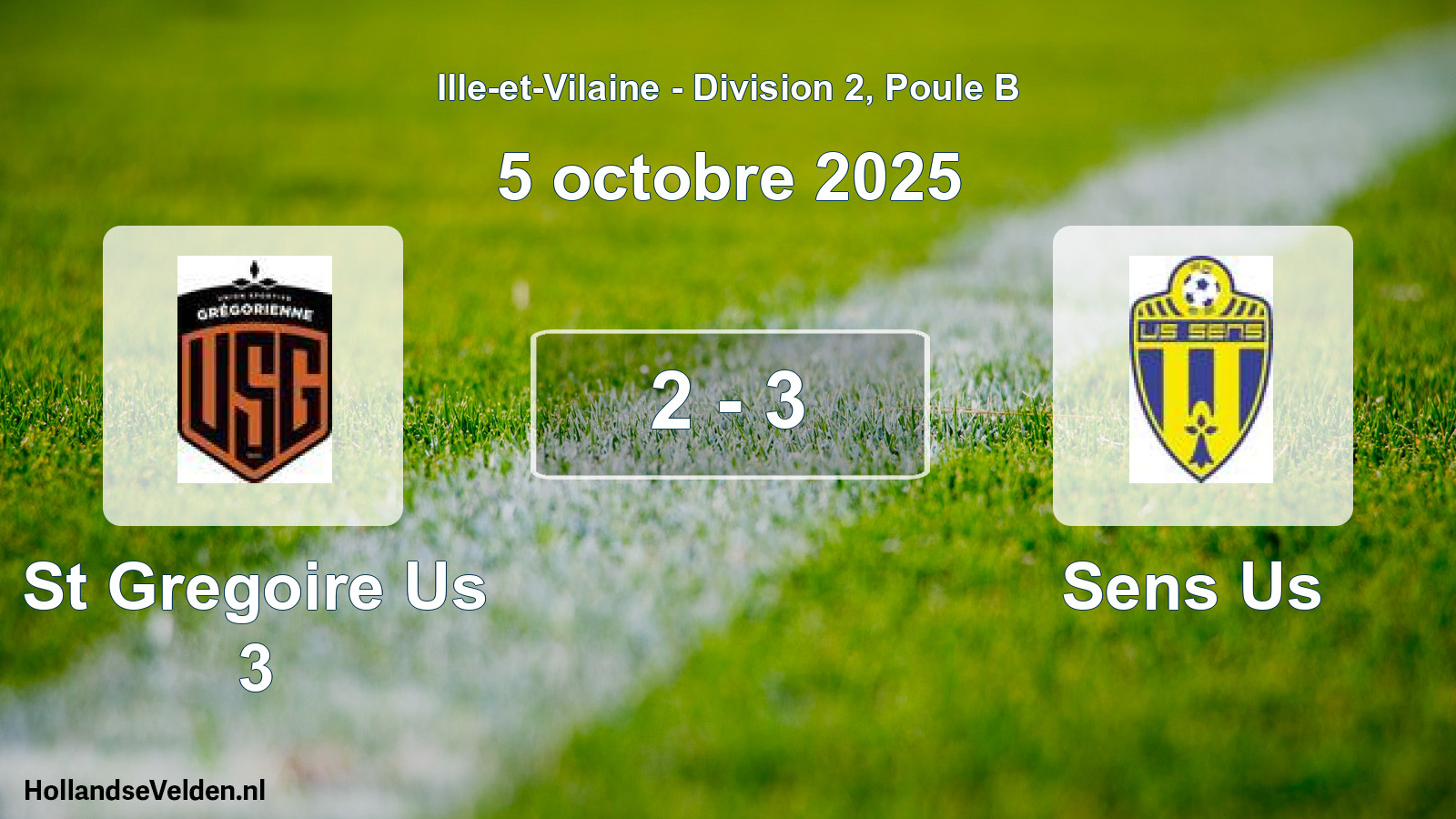 Gespeelde wedstrijd: St Gregoire Us 3 - Sens Us 2 - 3 (5 oktober 2025)
