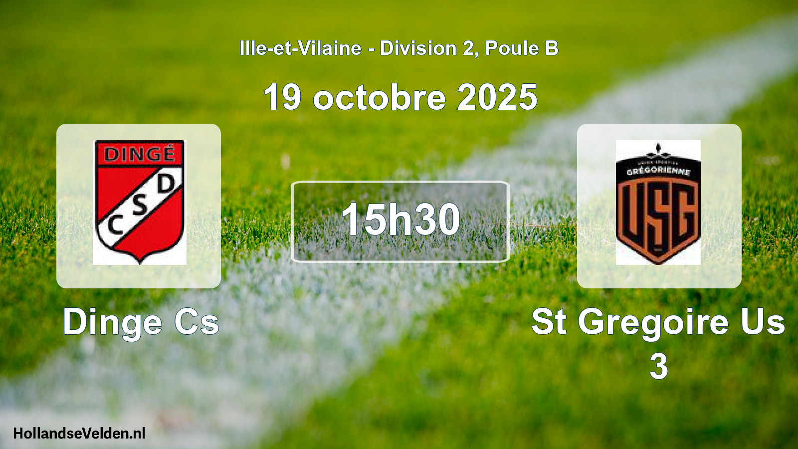 Scheduled Match: Dinge Cs - St Gregoire Us 3 (19 October 2025)