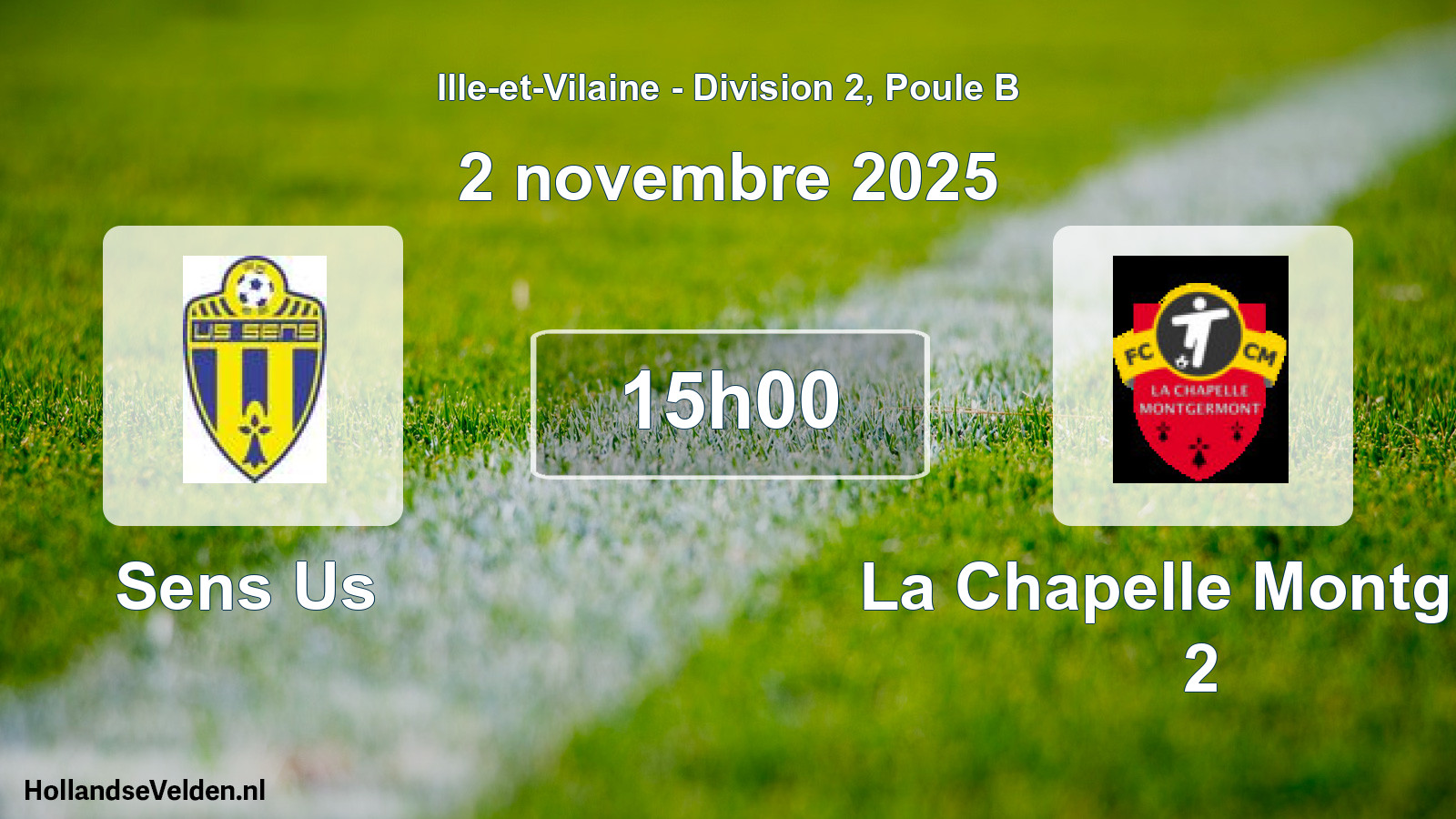Geplande wedstrijd: Sens Us - La Chapelle Montg Fc 2 (2 november 2025)
