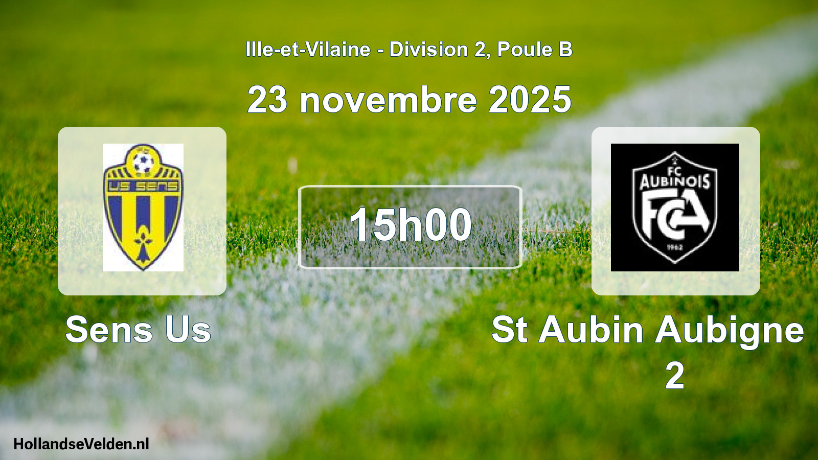 Geplande wedstrijd: Sens Us - St Aubin Aubigne Fc 2 (23 novembre 2025)