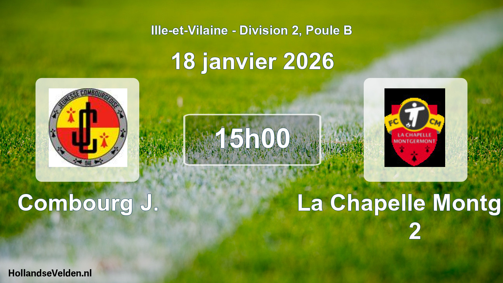 Scheduled Match: Combourg J. - La Chapelle Montg Fc 2 (18 January 2026)