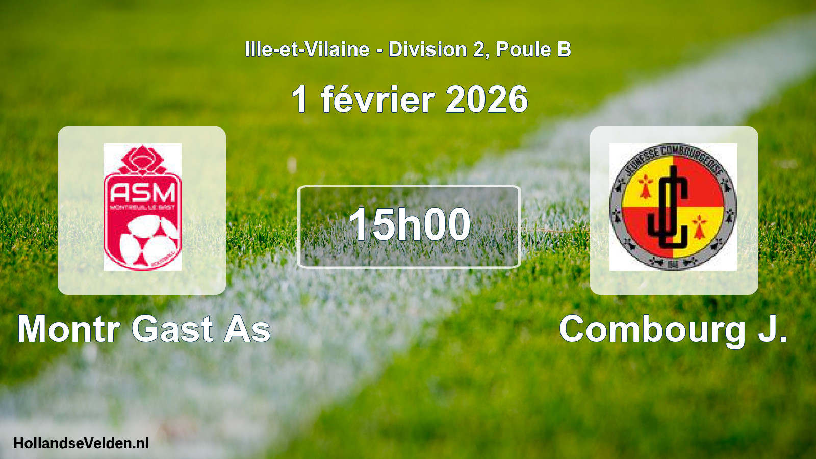 Scheduled Match: Montr Gast As - Combourg J. (1 February 2026)