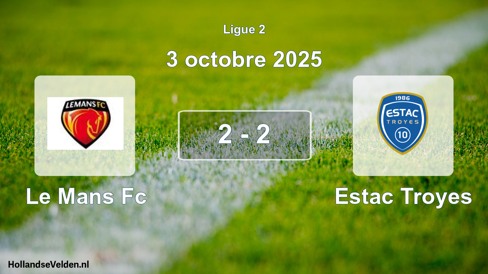 Gespeelde wedstrijd: Le Mans Fc - Estac Troyes 2 - 2 (3 oktober 2025)