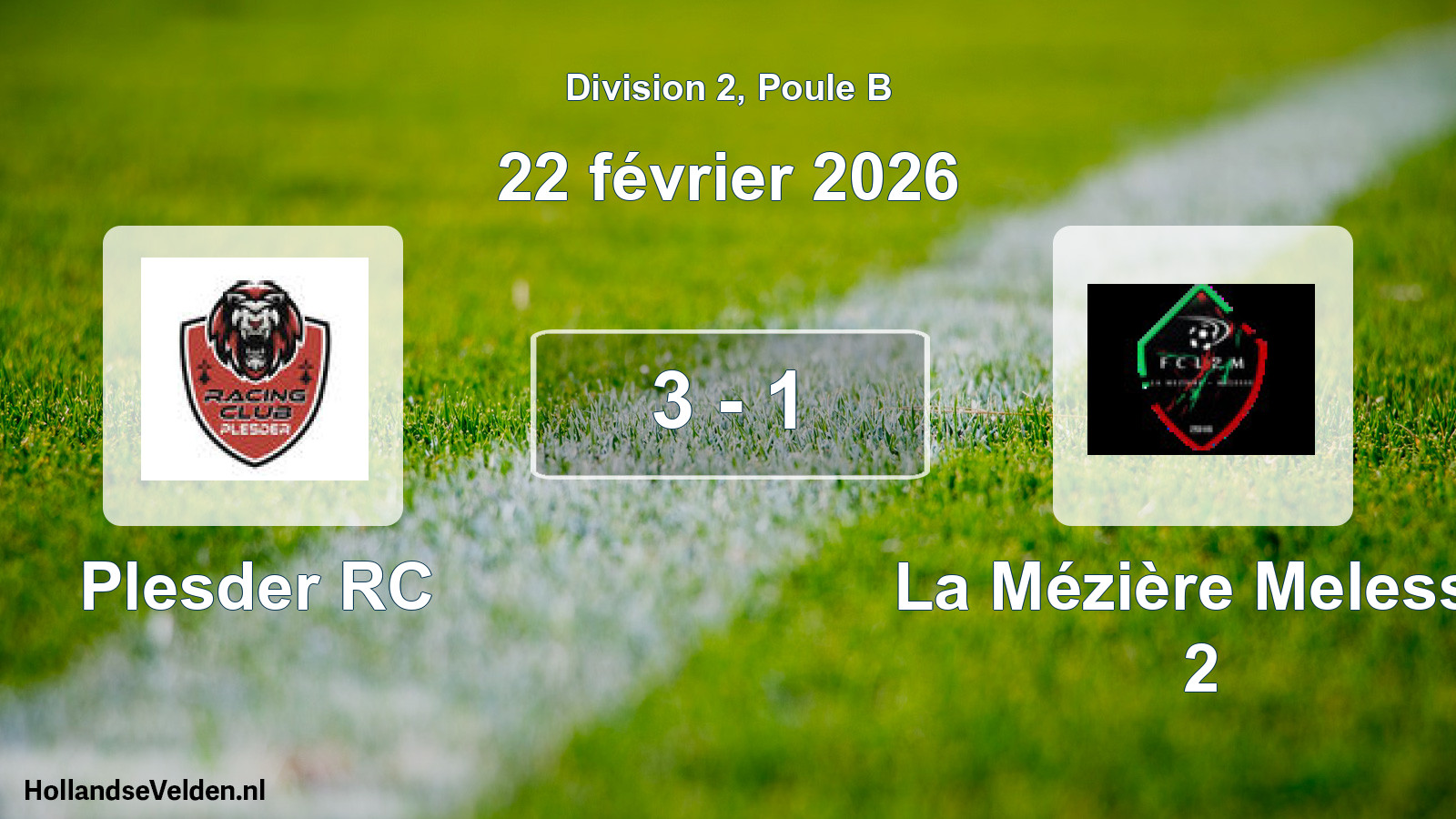 Match joué: Plesder RC - La Mézière Melesse 2 3 - 1 (22 février 2026)