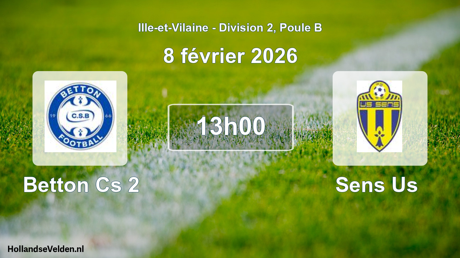 Geplande wedstrijd: Betton Cs 2 - Sens Us (8 februari 2026)