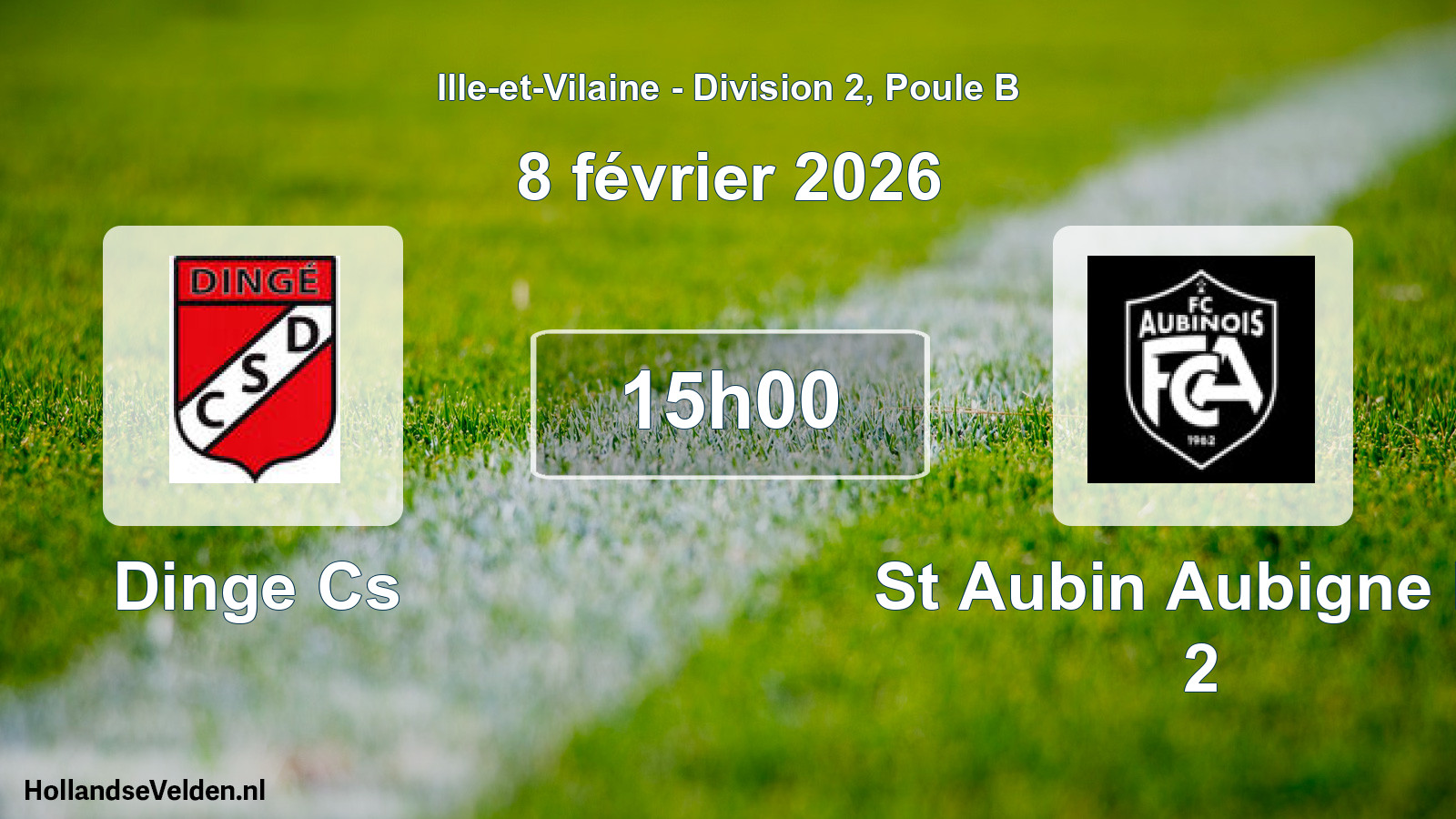 Geplande wedstrijd: Dinge Cs - St Aubin Aubigne Fc 2 (8 février 2026)