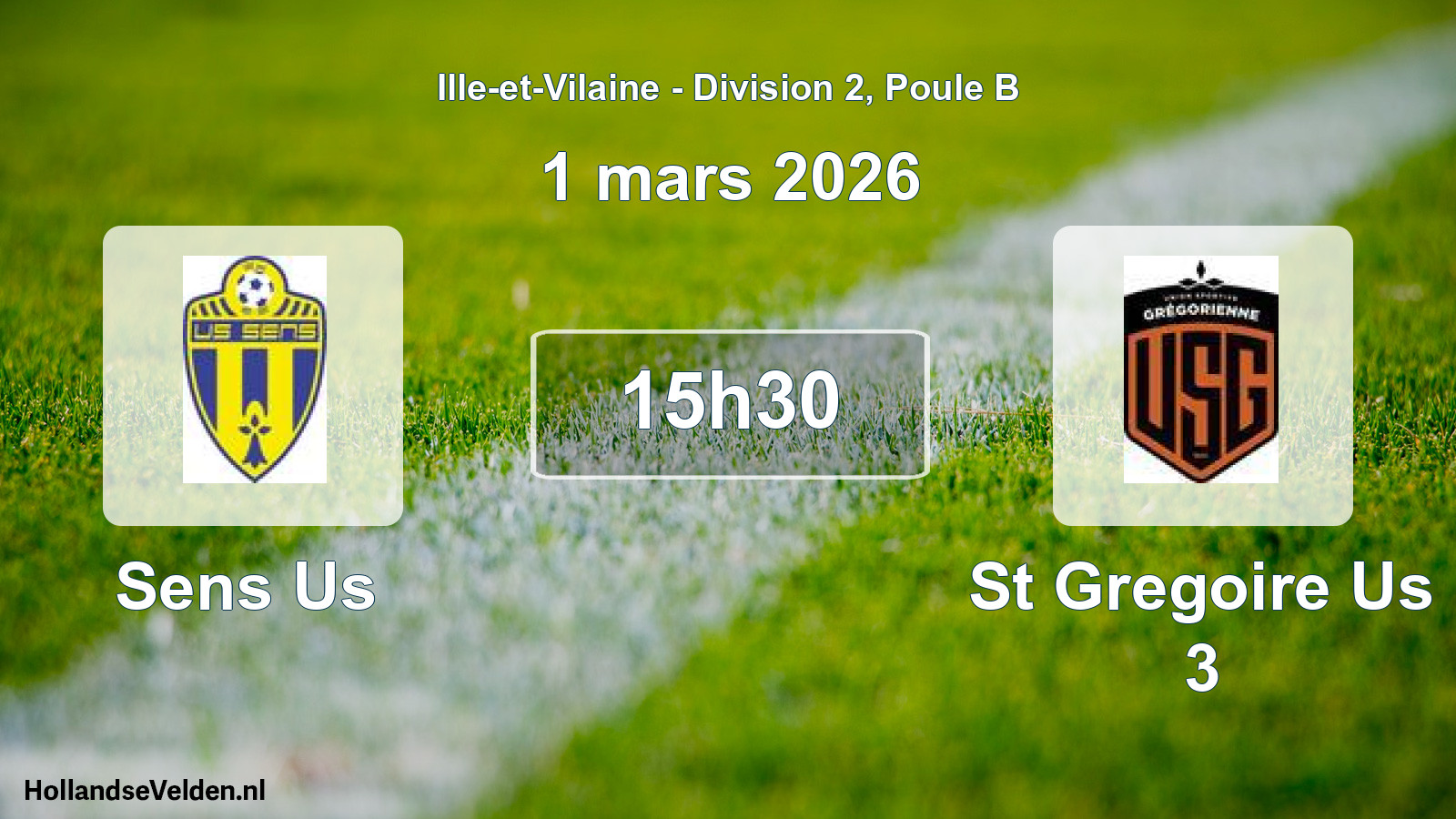 Geplande wedstrijd: Sens Us - St Gregoire Us 3 (1 mars 2026)