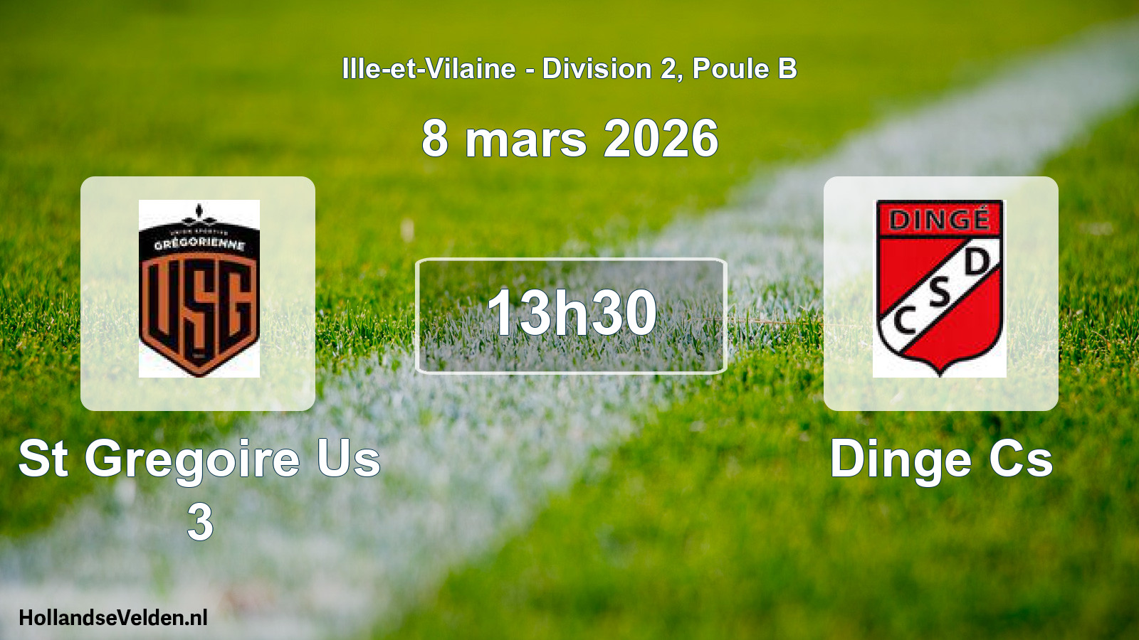 Scheduled Match: St Gregoire Us 3 - Dinge Cs (8 March 2026)