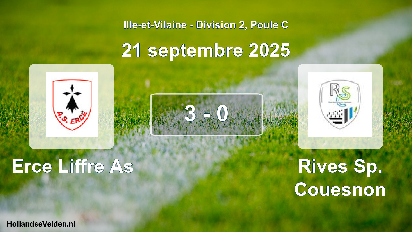 Total number of matches played: Erce Liffre As - Rives Sp. Couesnon 3 - 0 (21 September 2025)