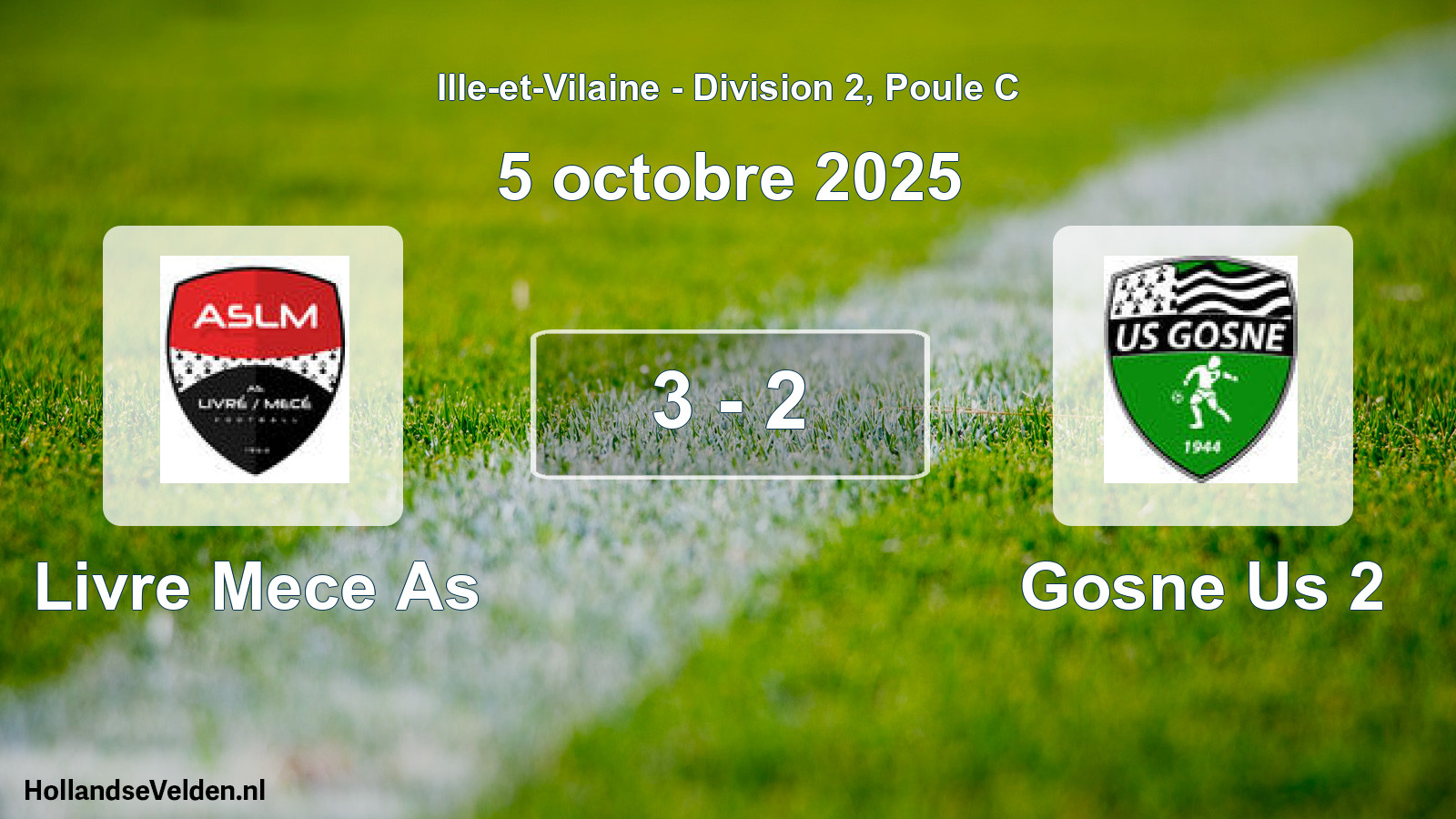 Gespeelde wedstrijd: Livre Mece As - Gosne Us 2 3 - 2 (5 octobre 2025)