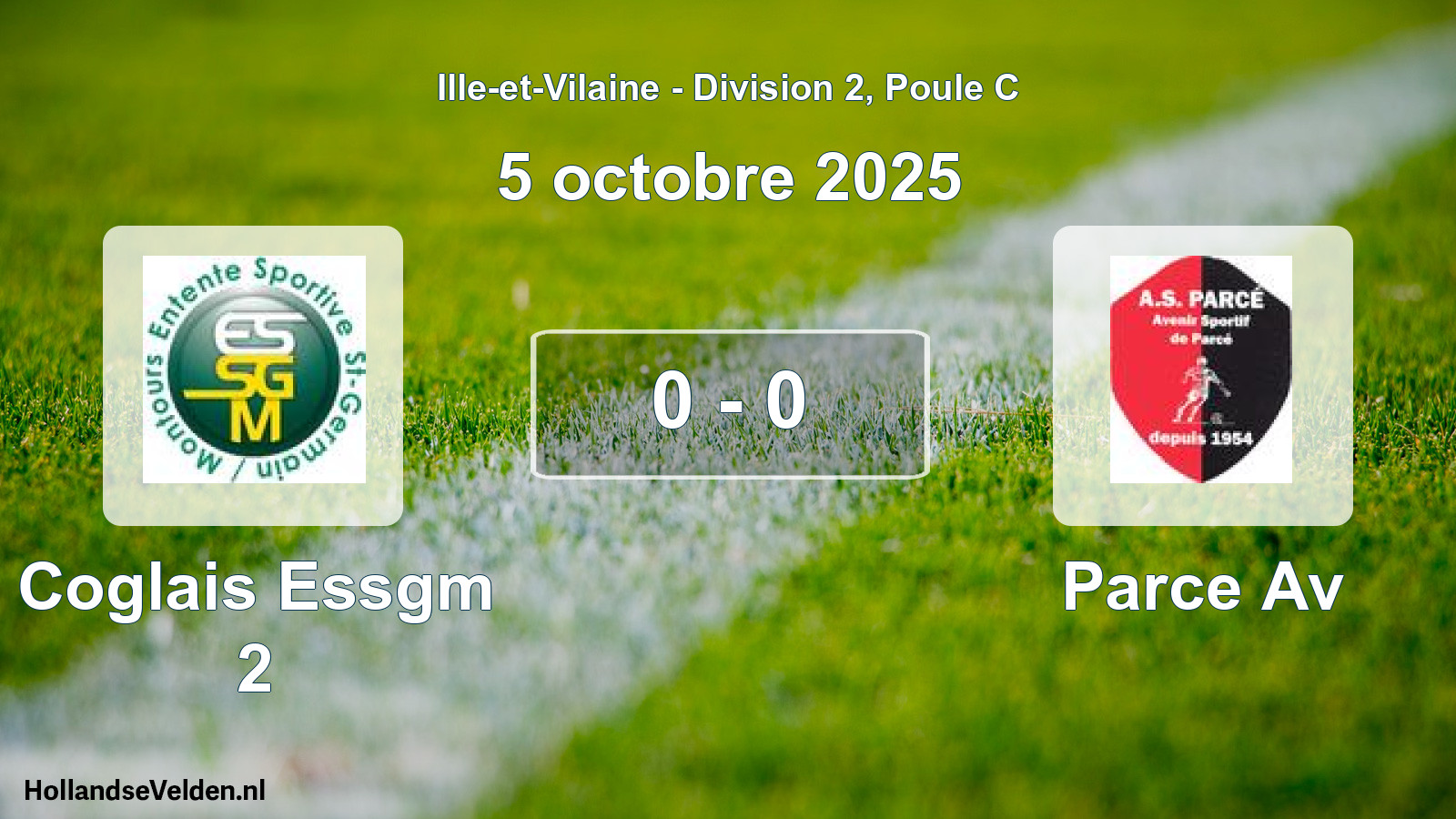 Total number of matches played: Coglais Essgm 2 - Parce Av 0 - 0 (5 October 2025)