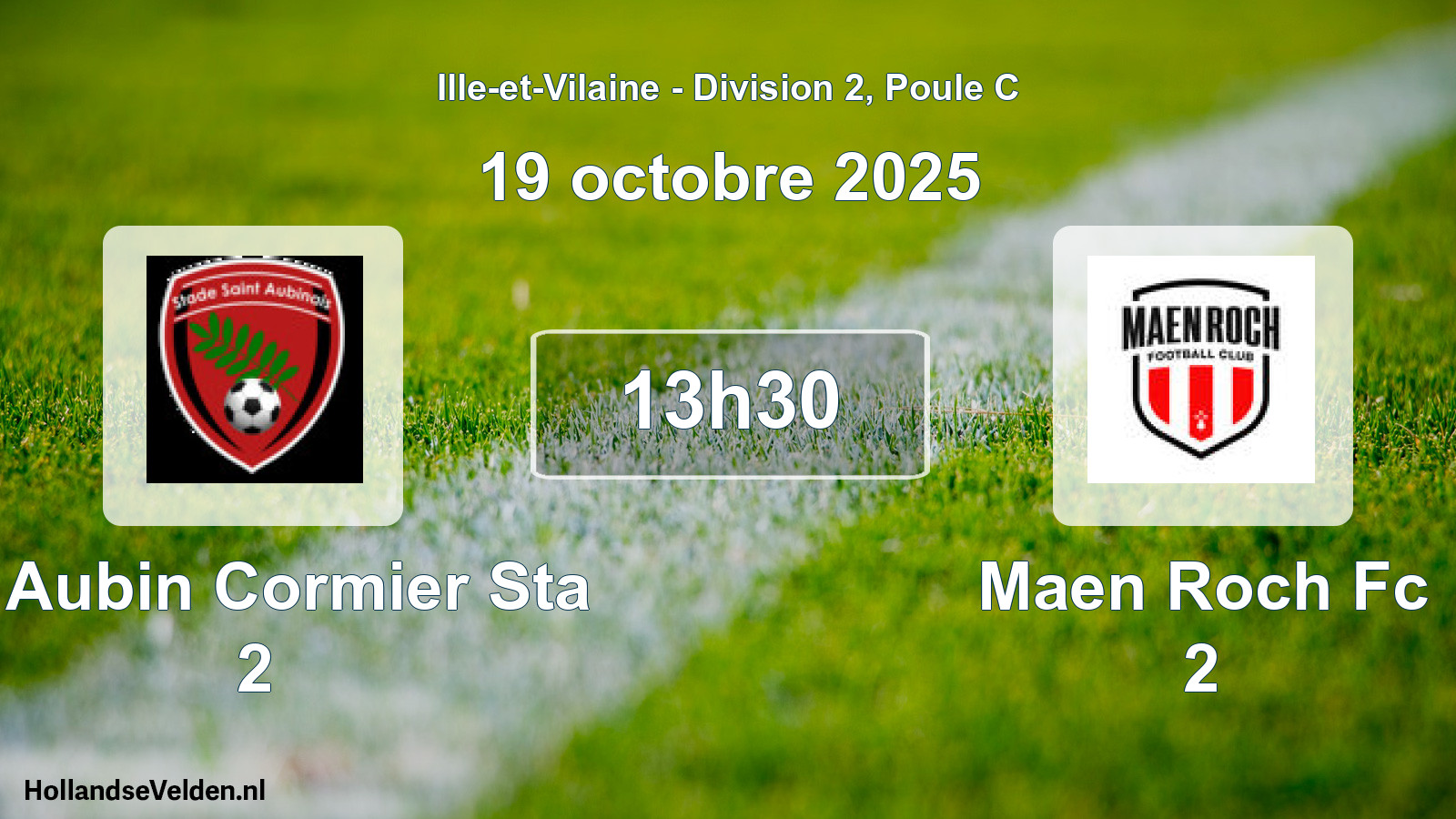 Geplande wedstrijd: St Aubin Cormier Sta 2 - Maen Roch Fc 2 (19 octobre 2025)