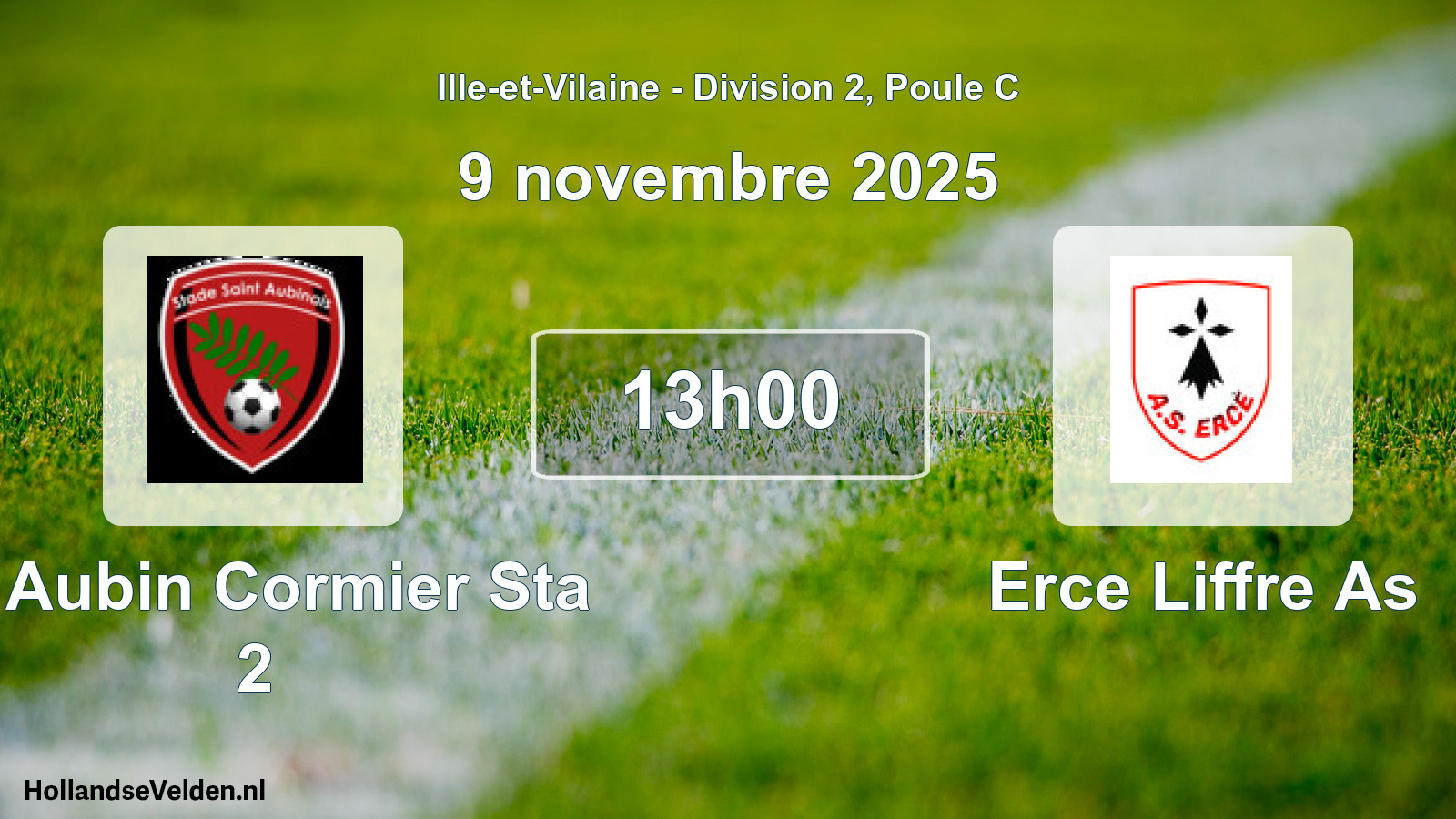 Geplande wedstrijd: St Aubin Cormier Sta 2 - Erce Liffre As (9 novembre 2025)