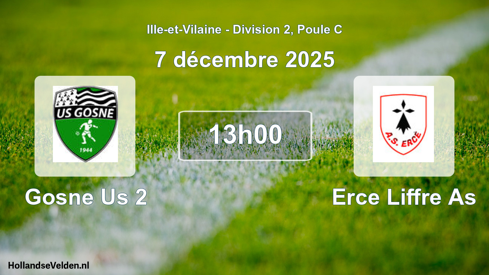 Geplande wedstrijd: Gosne Us 2 - Erce Liffre As (7 december 2025)