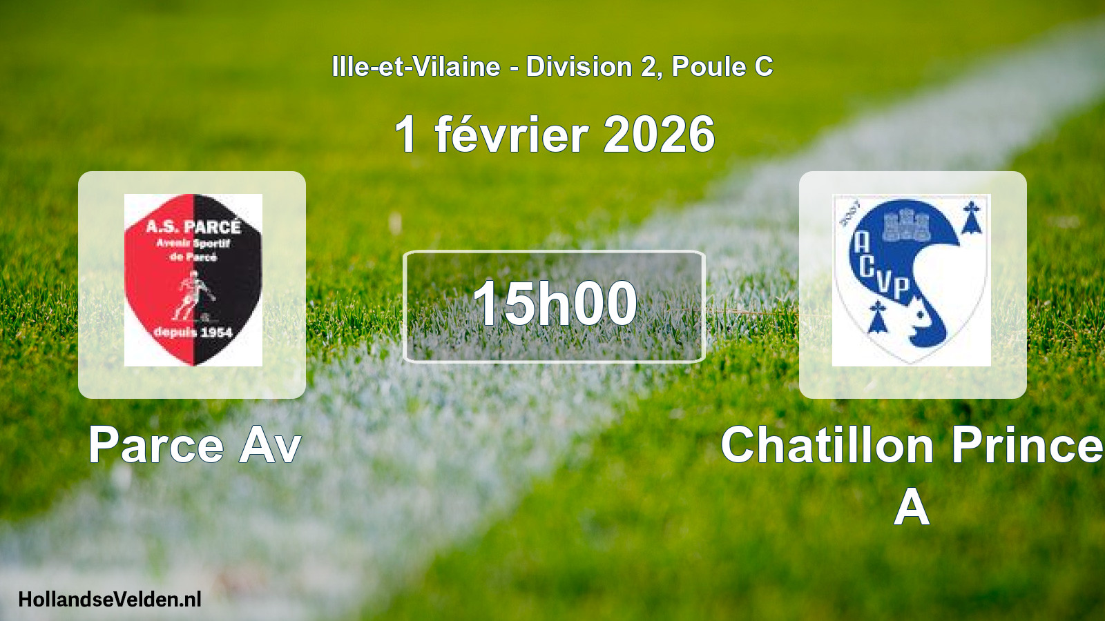 Geplande wedstrijd: Parce Av - Chatillon Prince A (1 février 2026)