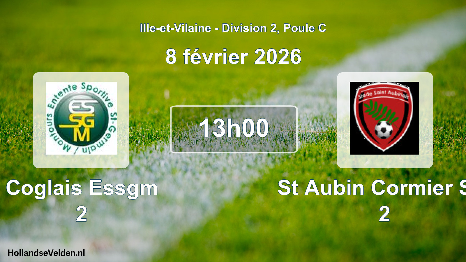 Geplande wedstrijd: Coglais Essgm 2 - St Aubin Cormier Sta 2 (8 février 2026)