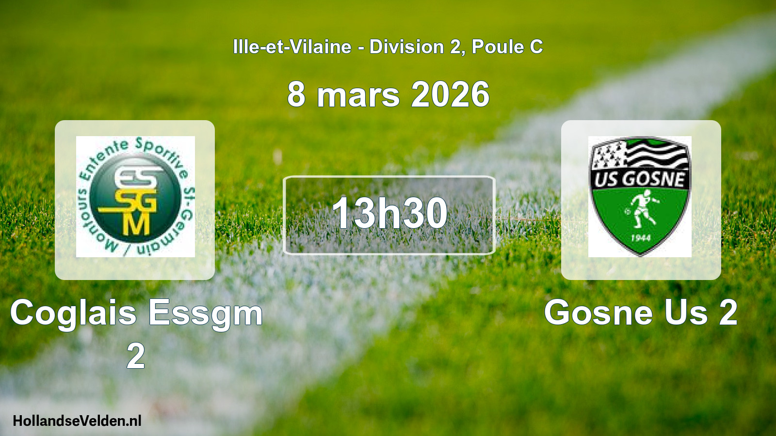 Geplande wedstrijd: Coglais Essgm 2 - Gosne Us 2 (8 mars 2026)