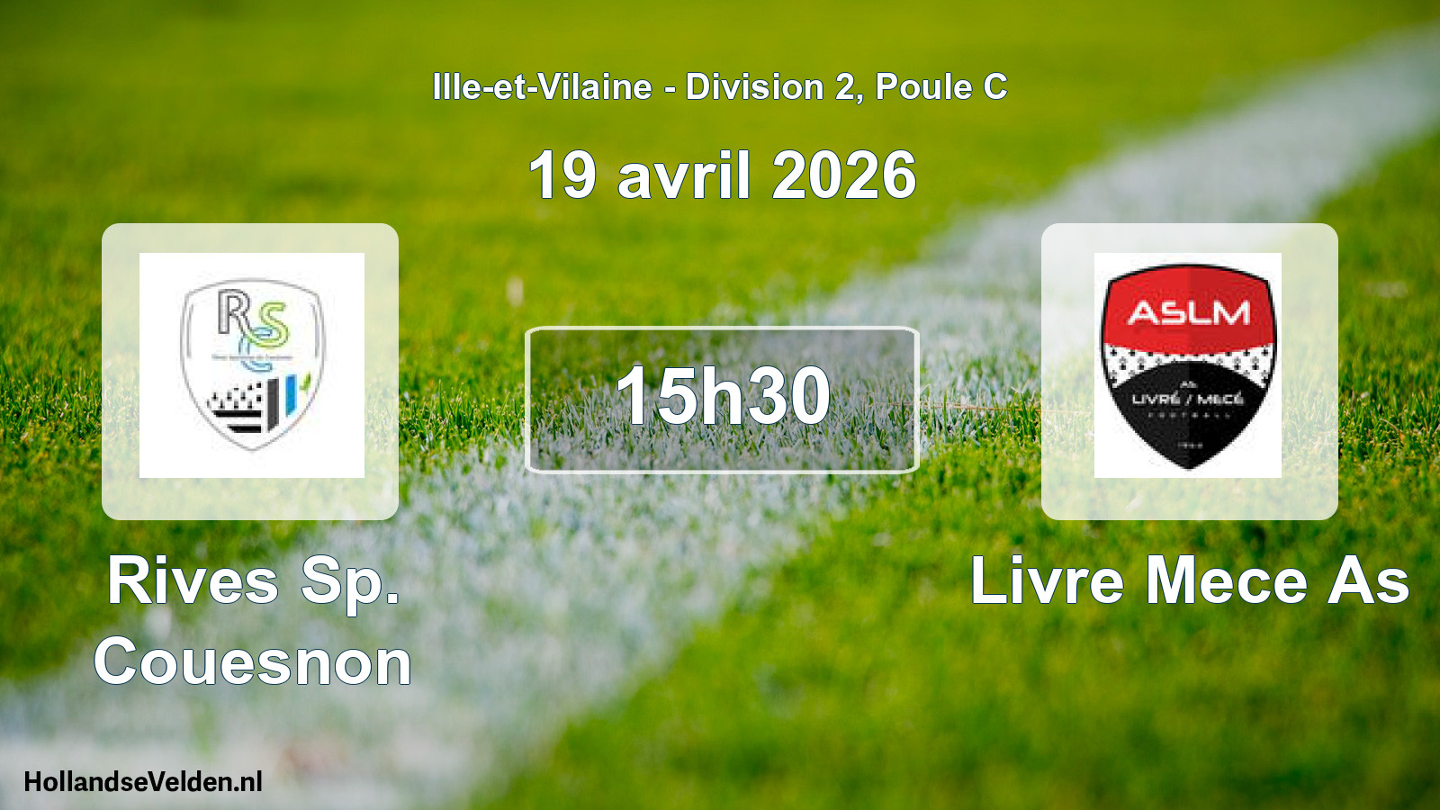 Scheduled Match: Rives Sp. Couesnon - Livre Mece As (19 April 2026)