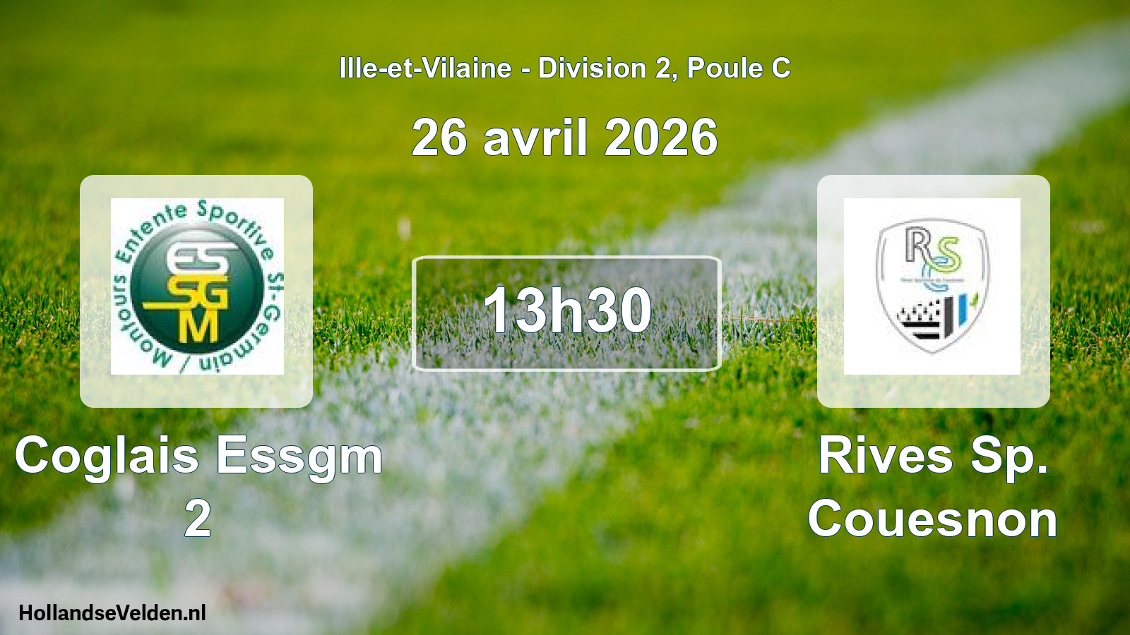 Scheduled Match: Coglais Essgm 2 - Rives Sp. Couesnon (26 April 2026)