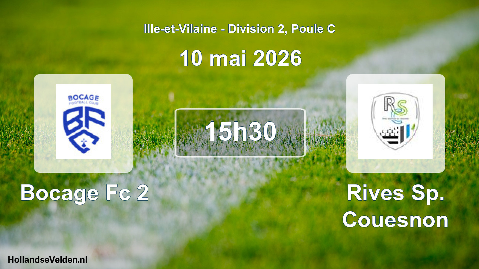 Geplande wedstrijd: Bocage Fc 2 - Rives Sp. Couesnon (10 mai 2026)