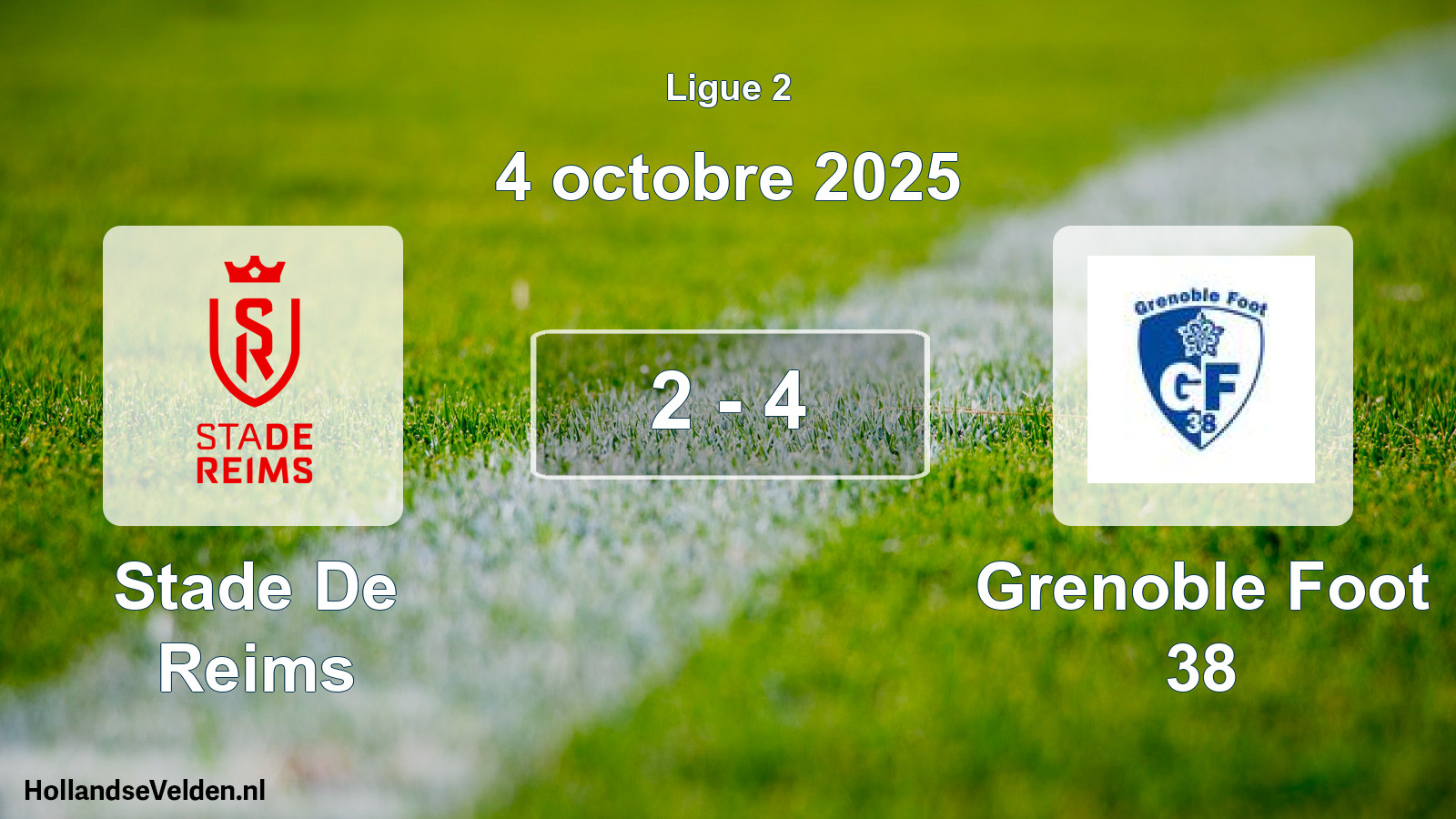Total number of matches played: Stade De Reims - Grenoble Foot 38 2 - 4 (4 October 2025)
