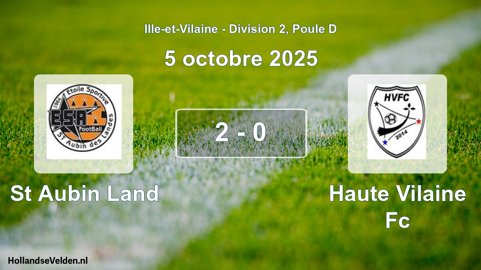 Total number of matches played: St Aubin Land - Haute Vilaine Fc 2 - 0 (5 October 2025)