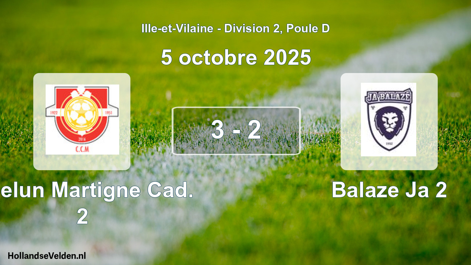 Total number of matches played: Chelun Martigne Cad. 2 - Balaze Ja 2 3 - 2 (5 October 2025)