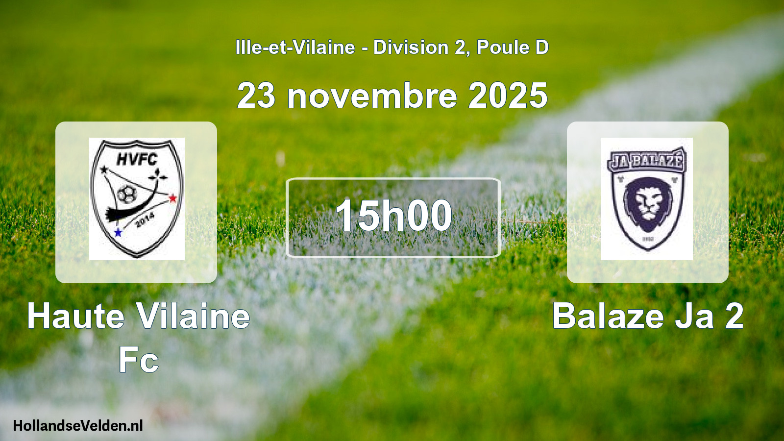 Scheduled Match: Haute Vilaine Fc - Balaze Ja 2 (23 November 2025)