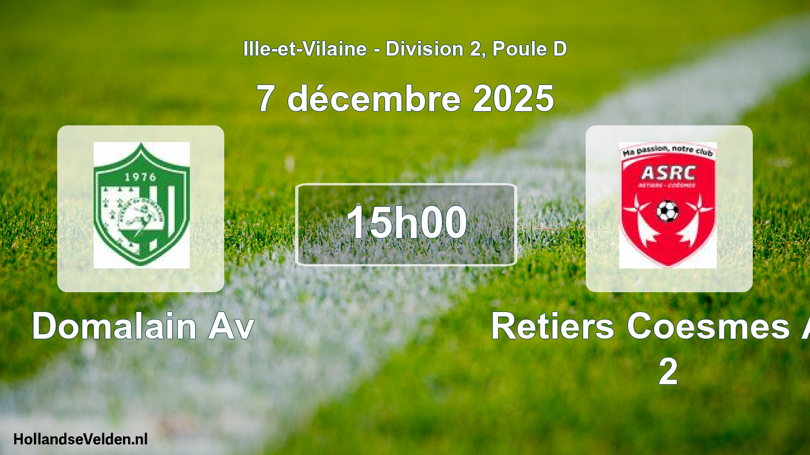 Geplande wedstrijd: Domalain Av - Retiers Coesmes As 2 (7 december 2025)