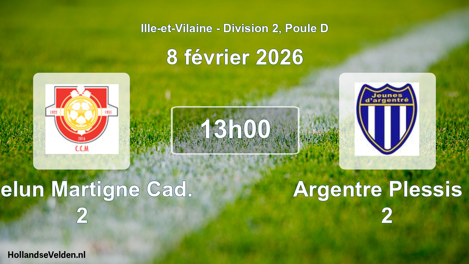 Geplande wedstrijd: Chelun Martigne Cad. 2 - Argentre Plessis J 2 (8 février 2026)