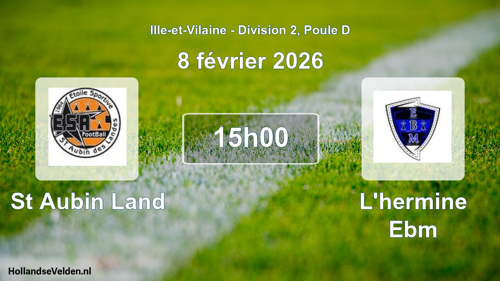 Geplande wedstrijd: St Aubin Land - L'hermine Ebm (8 février 2026)