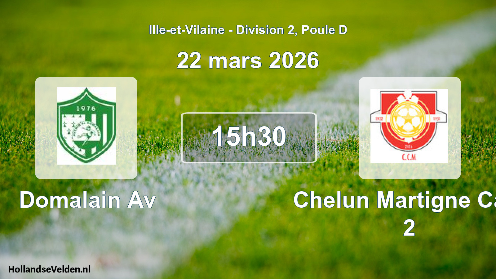 Geplande wedstrijd: Domalain Av - Chelun Martigne Cad. 2 (22 mars 2026)