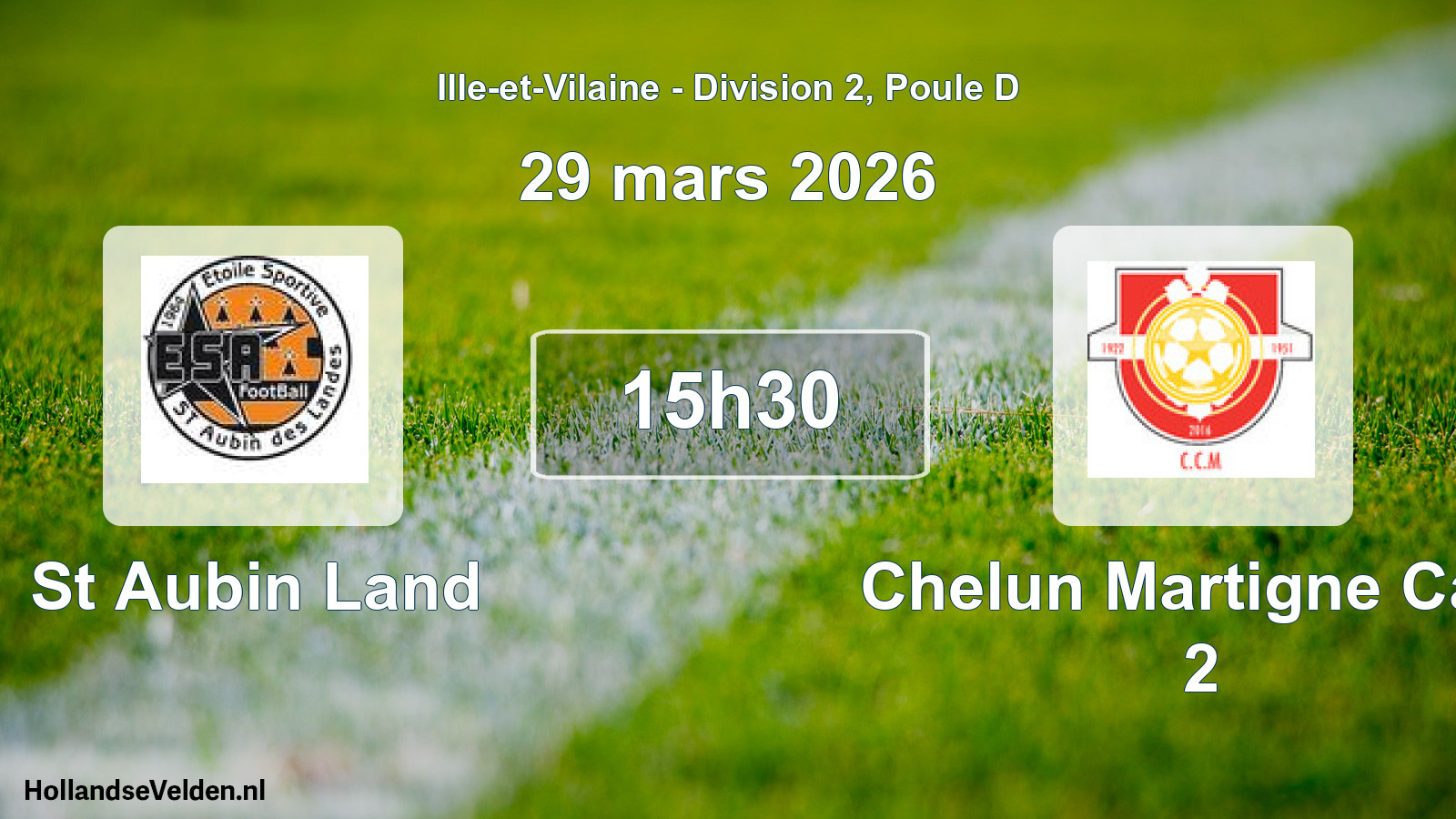 Geplande wedstrijd: St Aubin Land - Chelun Martigne Cad. 2 (29 maart 2026)