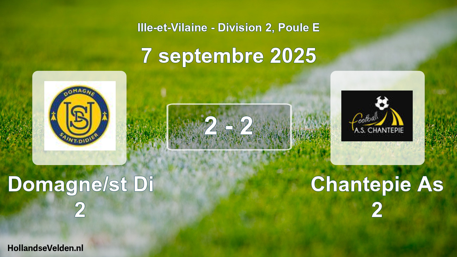 Gespeelde wedstrijd: Domagne/st Di 2 - Chantepie As 2 2 - 2 (7 septembre 2025)