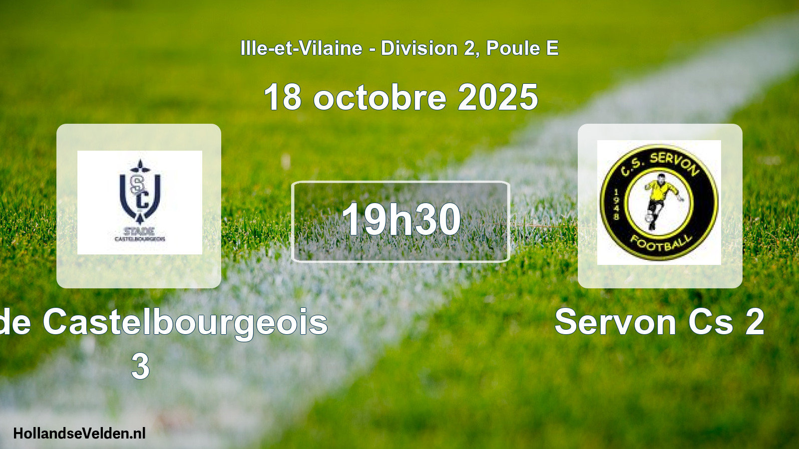 Geplande wedstrijd: Stde Castelbourgeois 3 - Servon Cs 2 (18 octobre 2025)