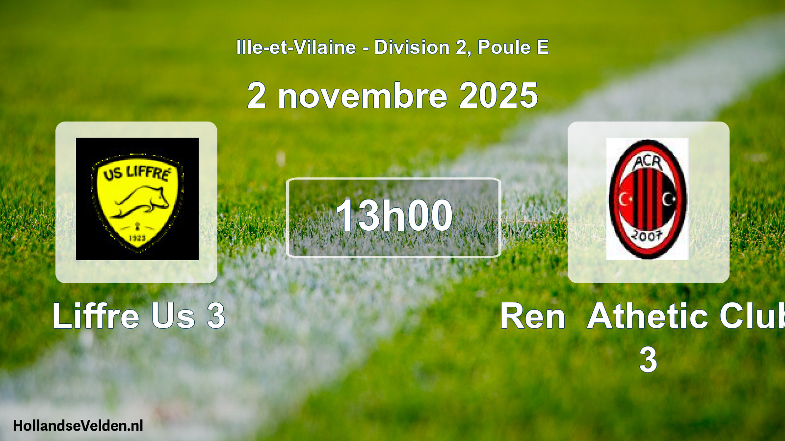 Geplande wedstrijd: Liffre Us 3 - Ren Athetic Club 3 (2 novembre 2025)