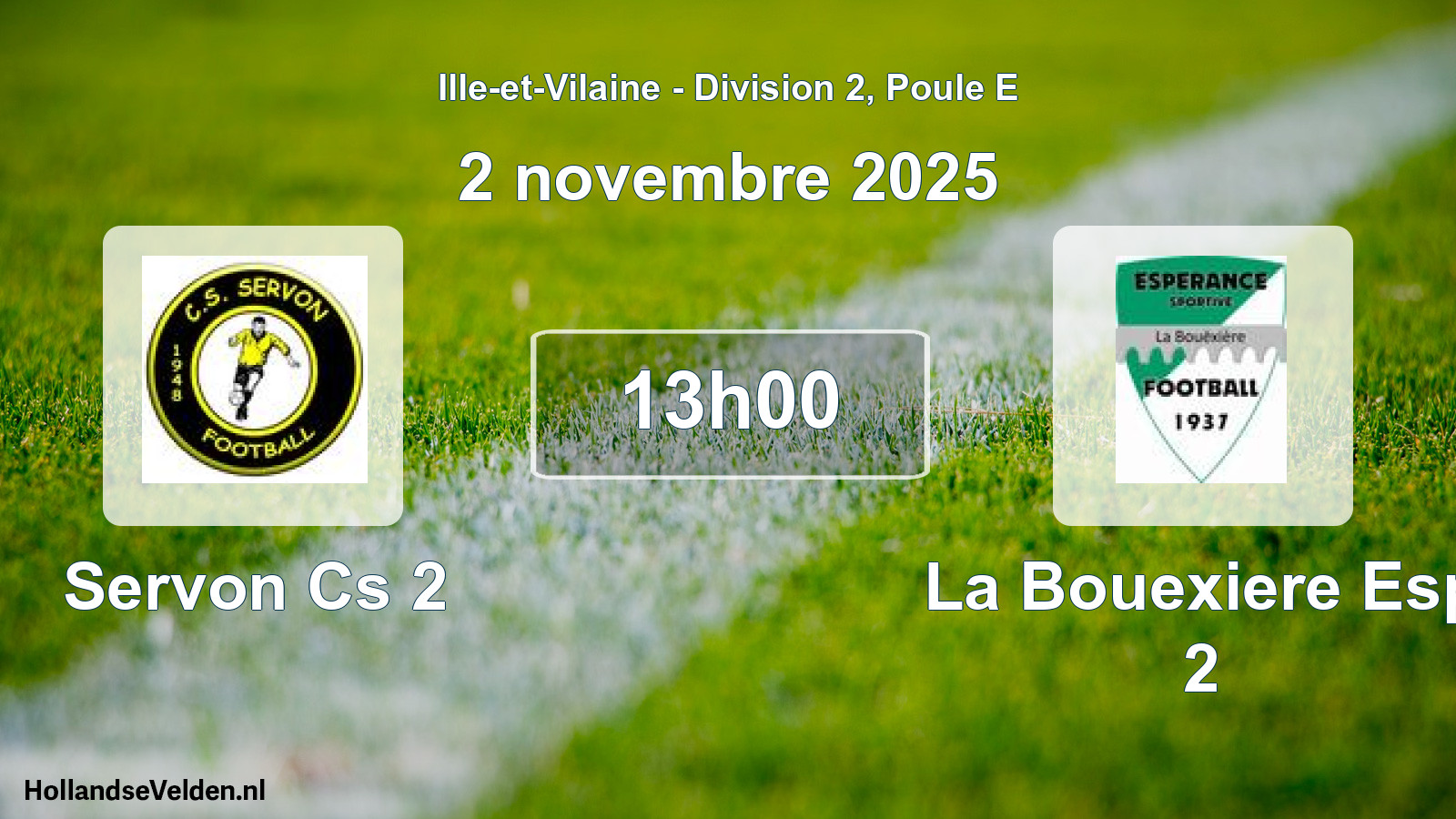 Geplande wedstrijd: Servon Cs 2 - La Bouexiere Esp 2 (2 novembre 2025)