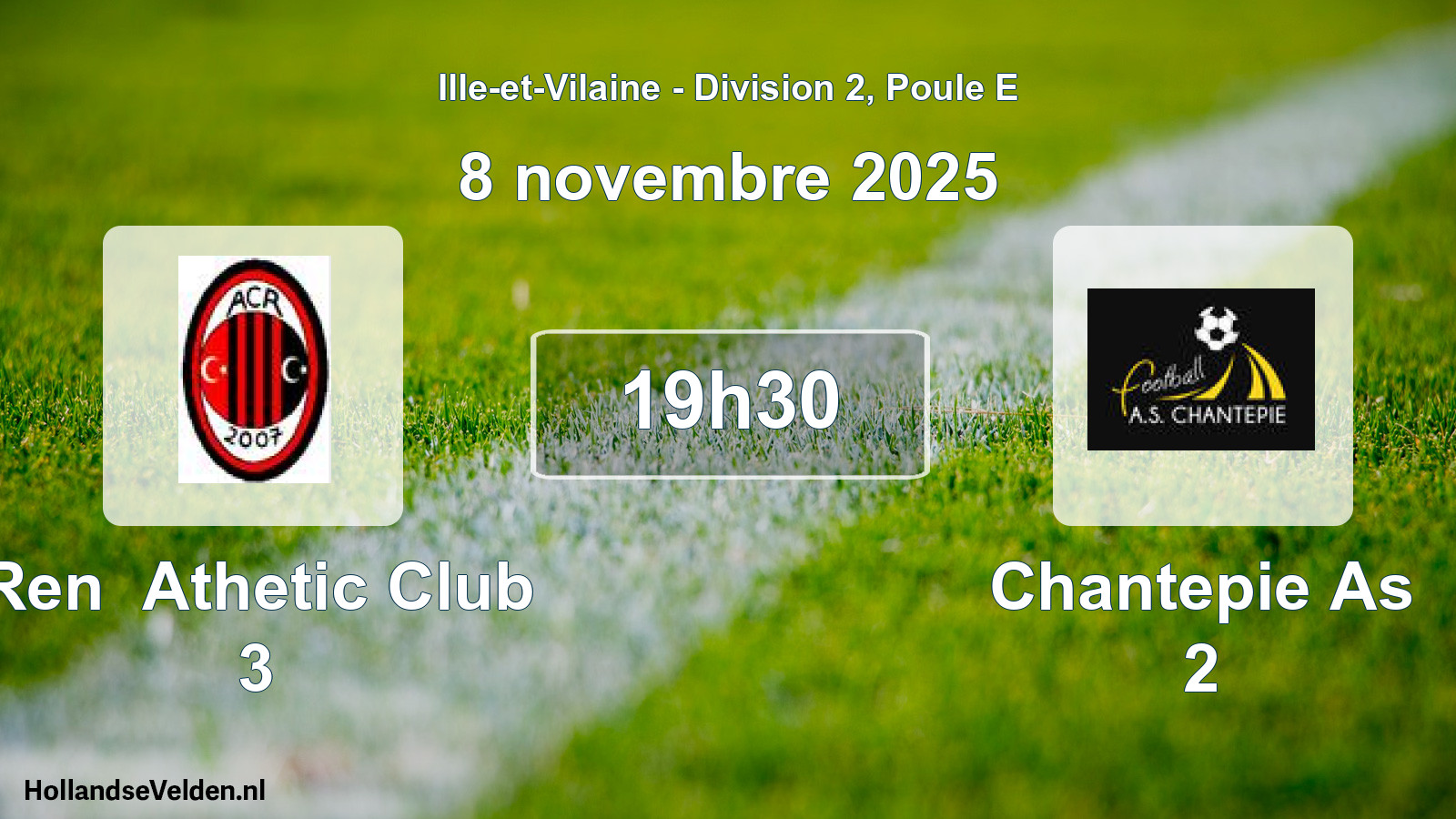Geplande wedstrijd: Ren Athetic Club 3 - Chantepie As 2 (8 novembre 2025)