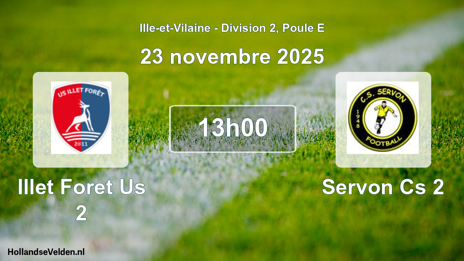 Geplande wedstrijd: Illet Foret Us 2 - Servon Cs 2 (23 novembre 2025)