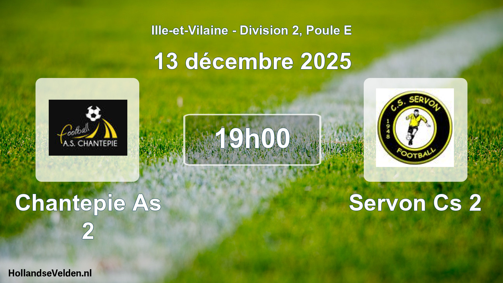 Geplande wedstrijd: Chantepie As 2 - Servon Cs 2 (13 december 2025)