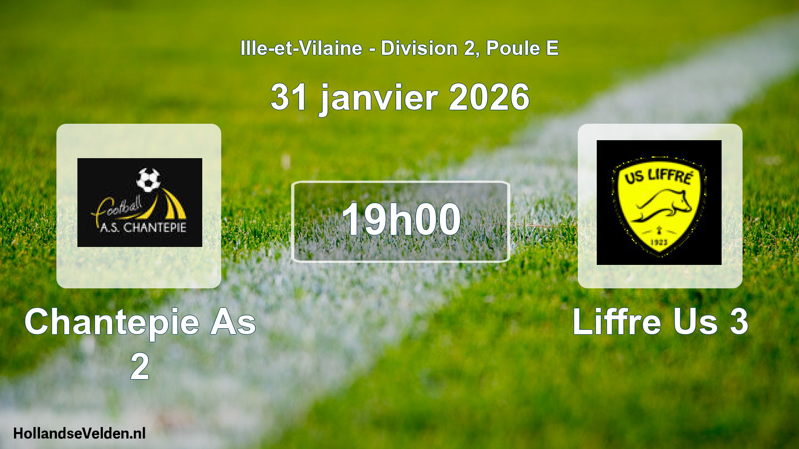 Geplande wedstrijd: Chantepie As 2 - Liffre Us 3 (31 janvier 2026)