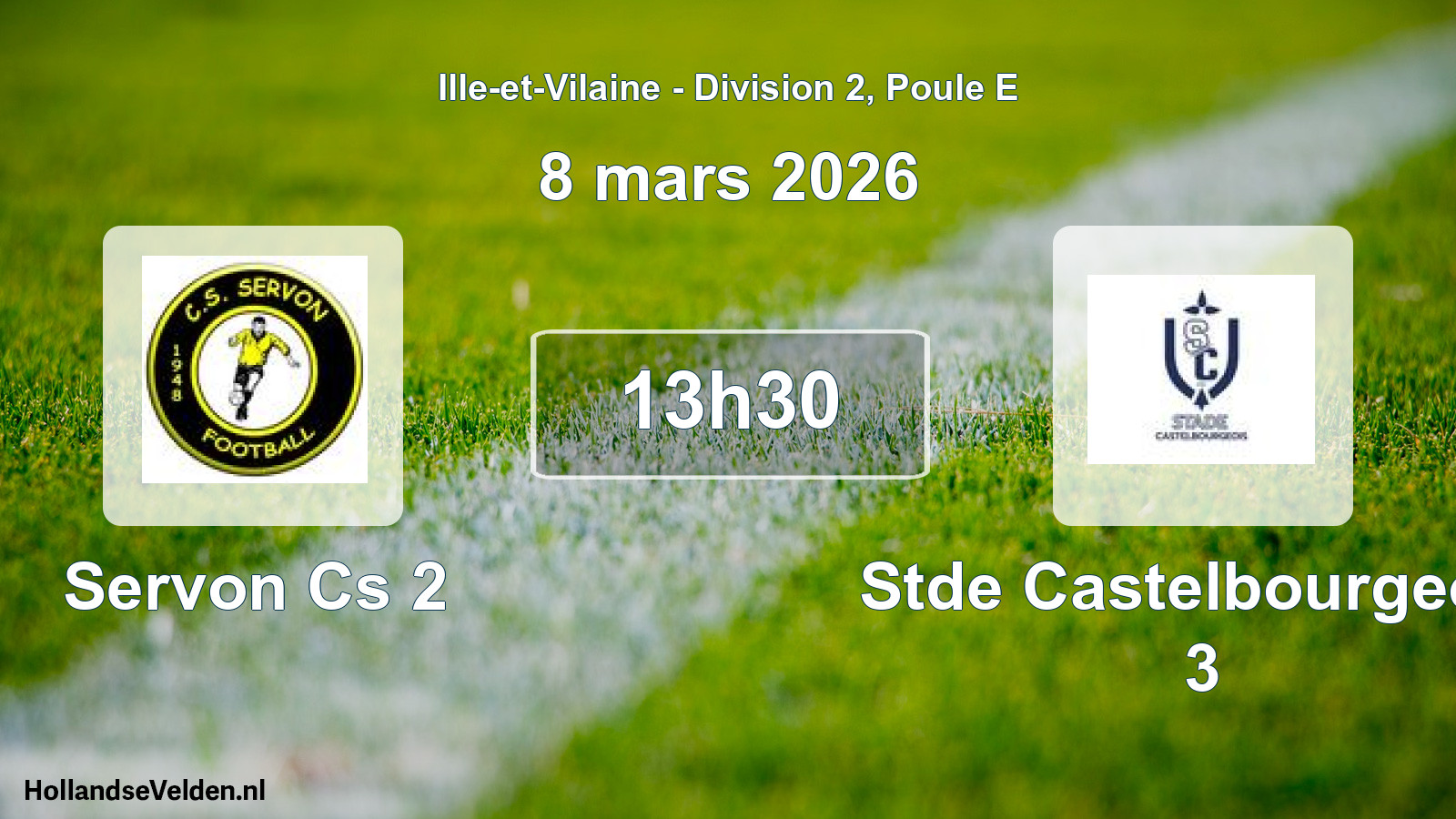 Geplande wedstrijd: Servon Cs 2 - Stde Castelbourgeois 3 (8 maart 2026)