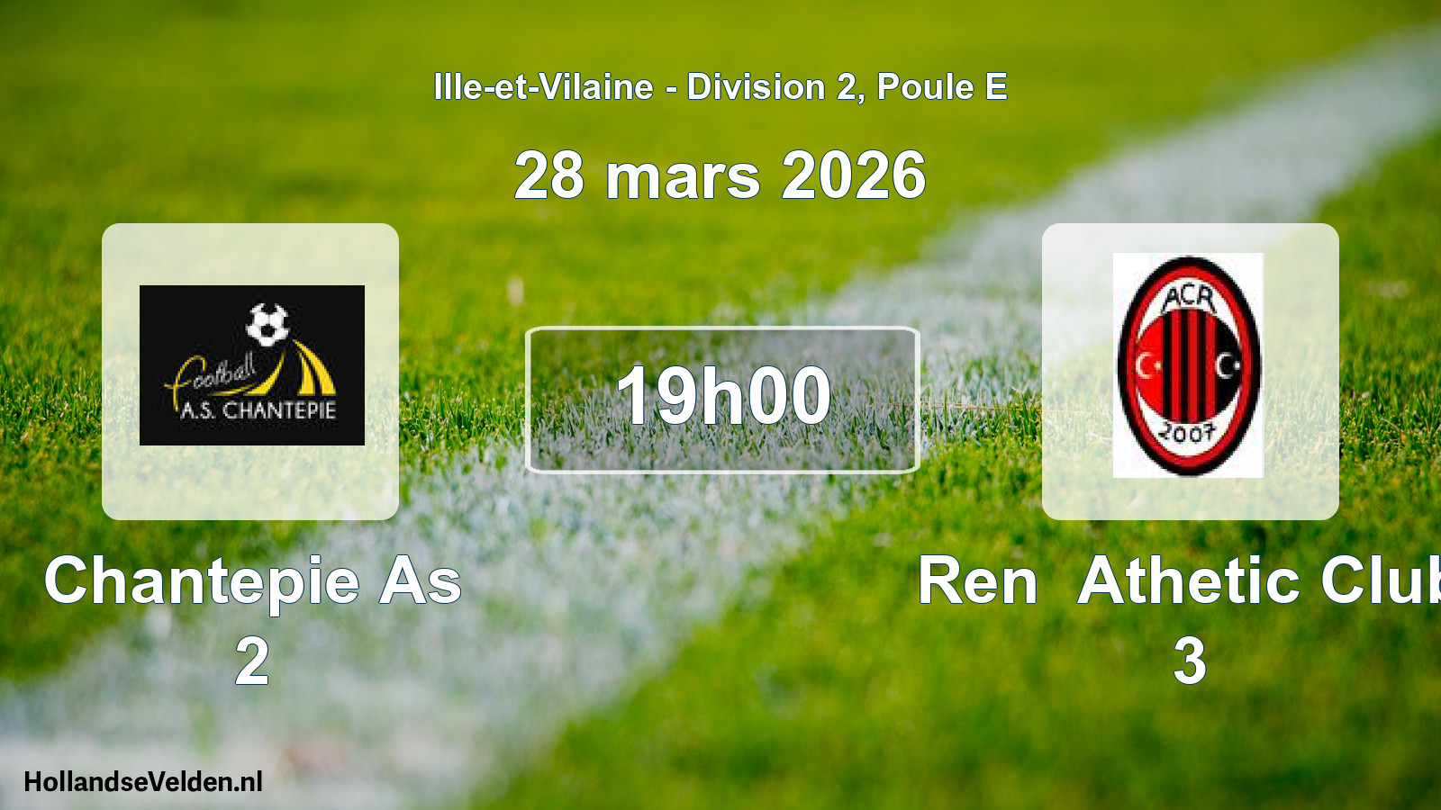 Geplande wedstrijd: Chantepie As 2 - Ren Athetic Club 3 (28 mars 2026)