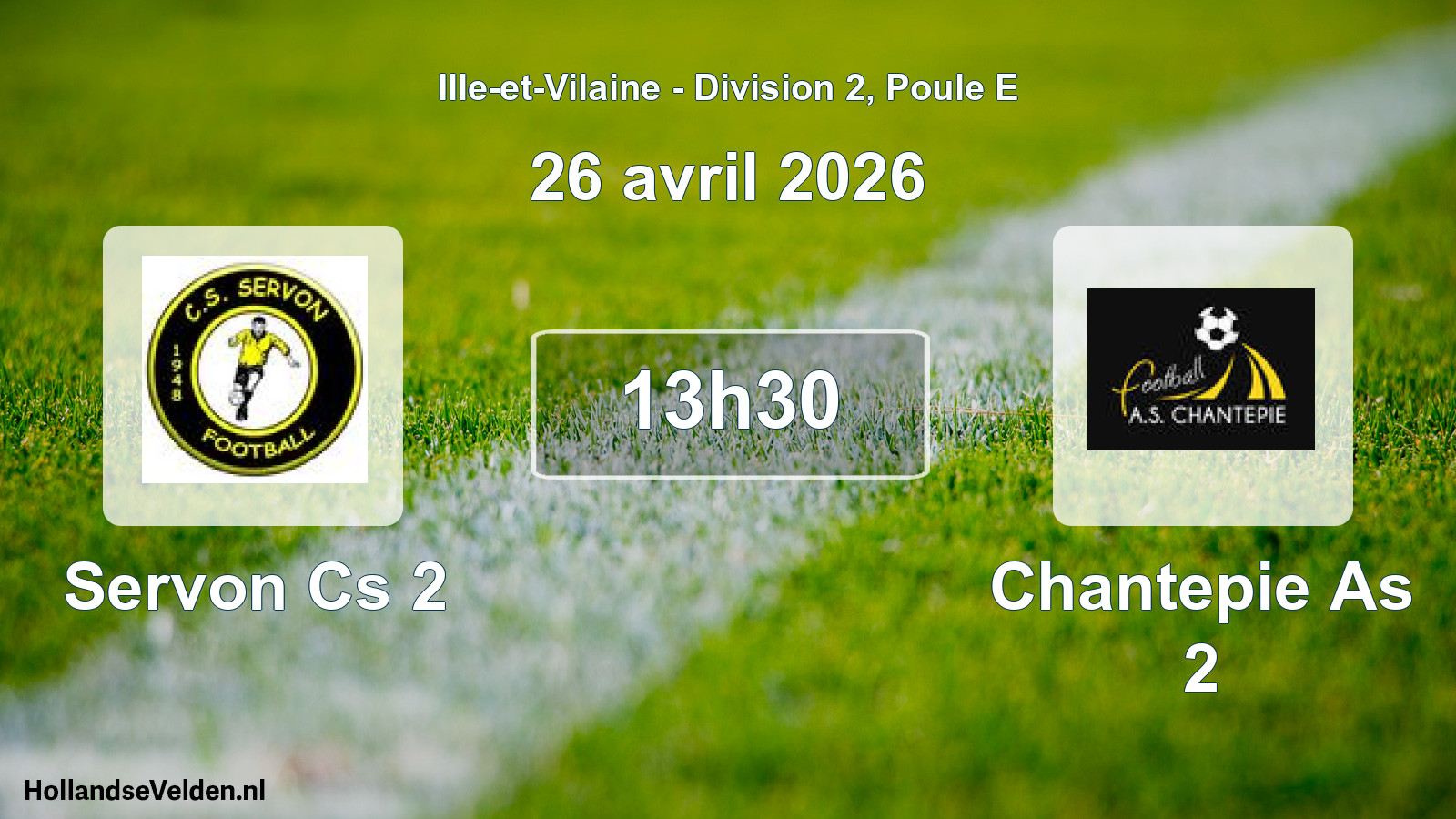 Geplande wedstrijd: Servon Cs 2 - Chantepie As 2 (26 avril 2026)