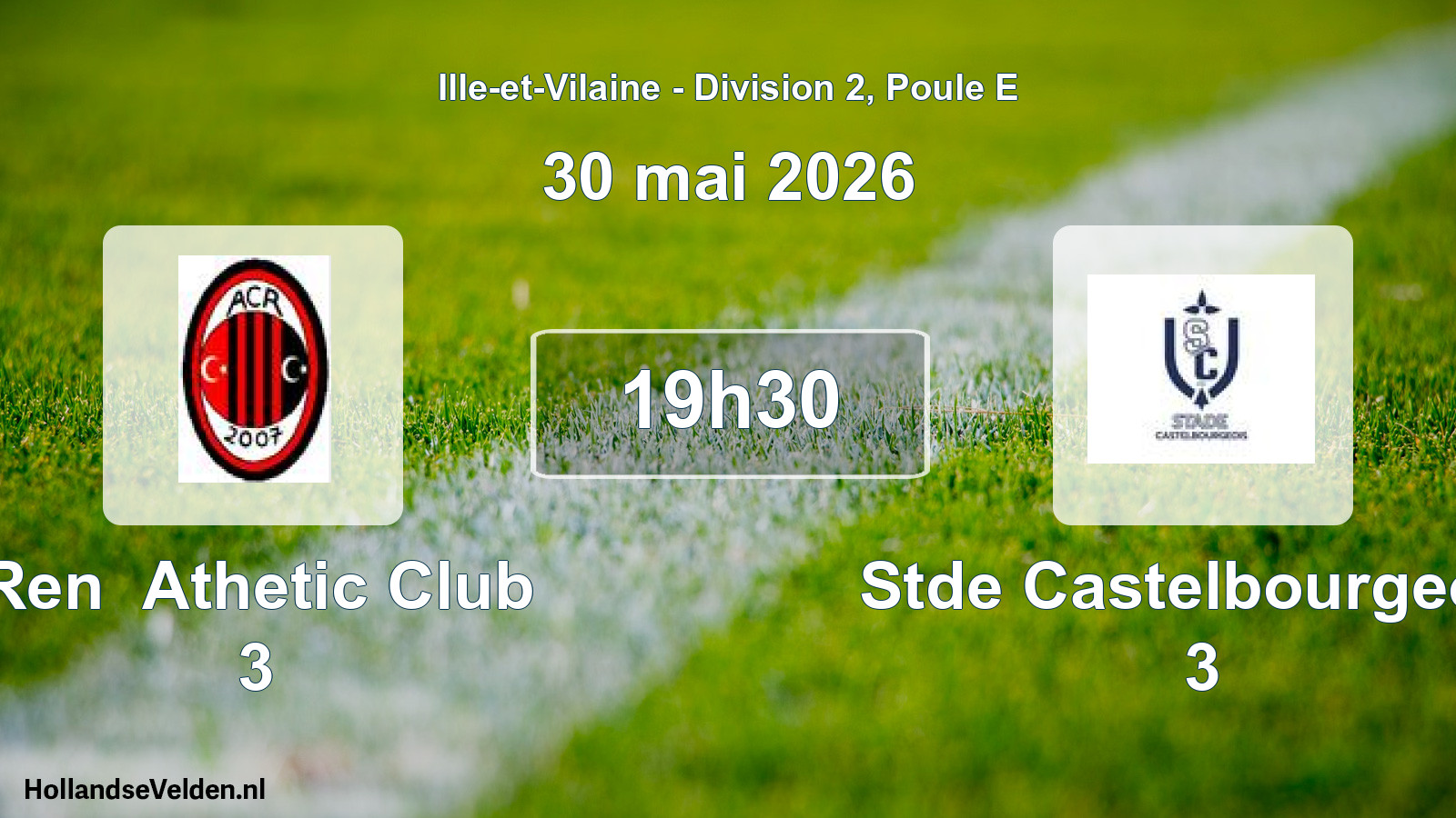 Geplande wedstrijd: Ren Athetic Club 3 - Stde Castelbourgeois 3 (30 mei 2026)