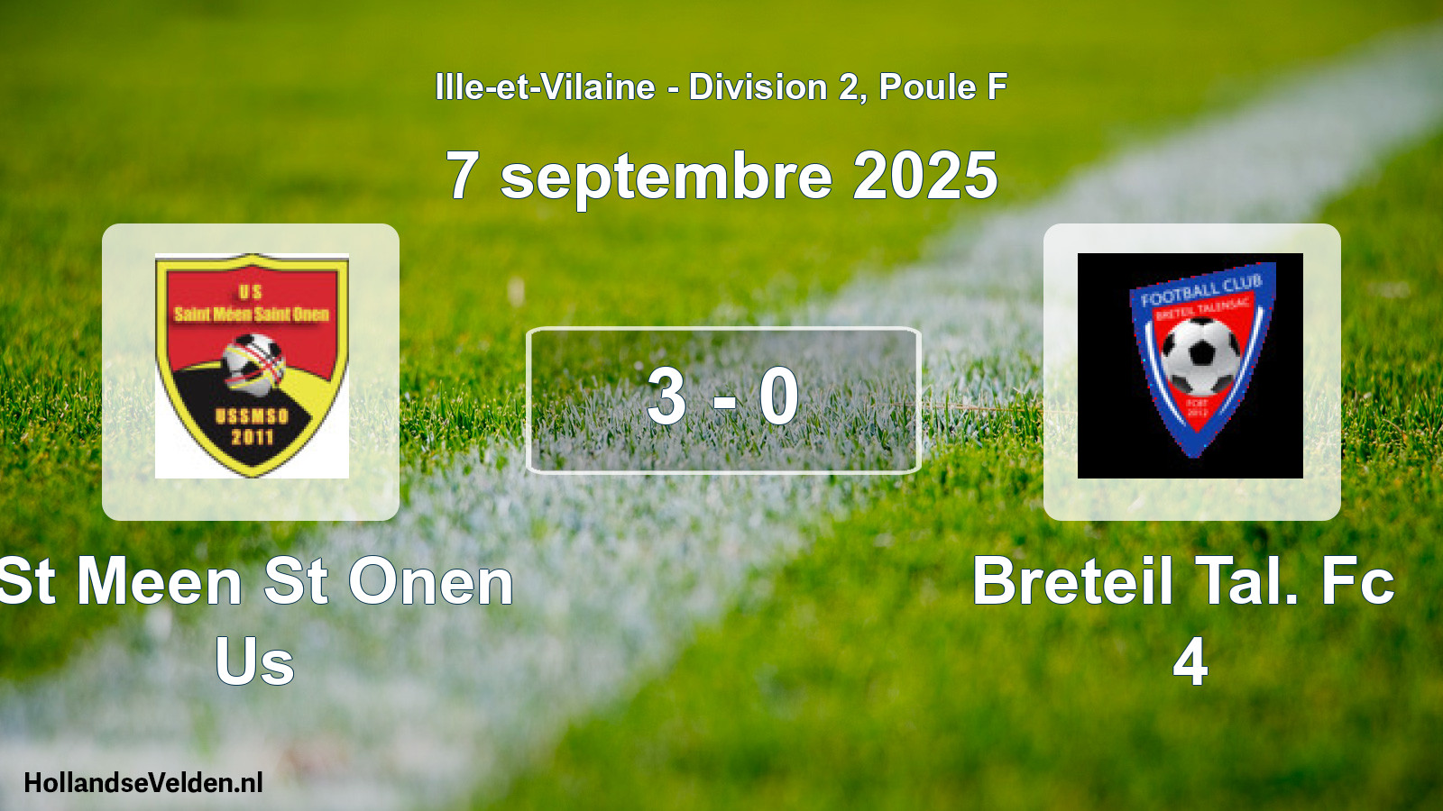 Gespeelde wedstrijd: St Meen St Onen Us - Breteil Tal. Fc 4 3 - 0 (7 september 2025)