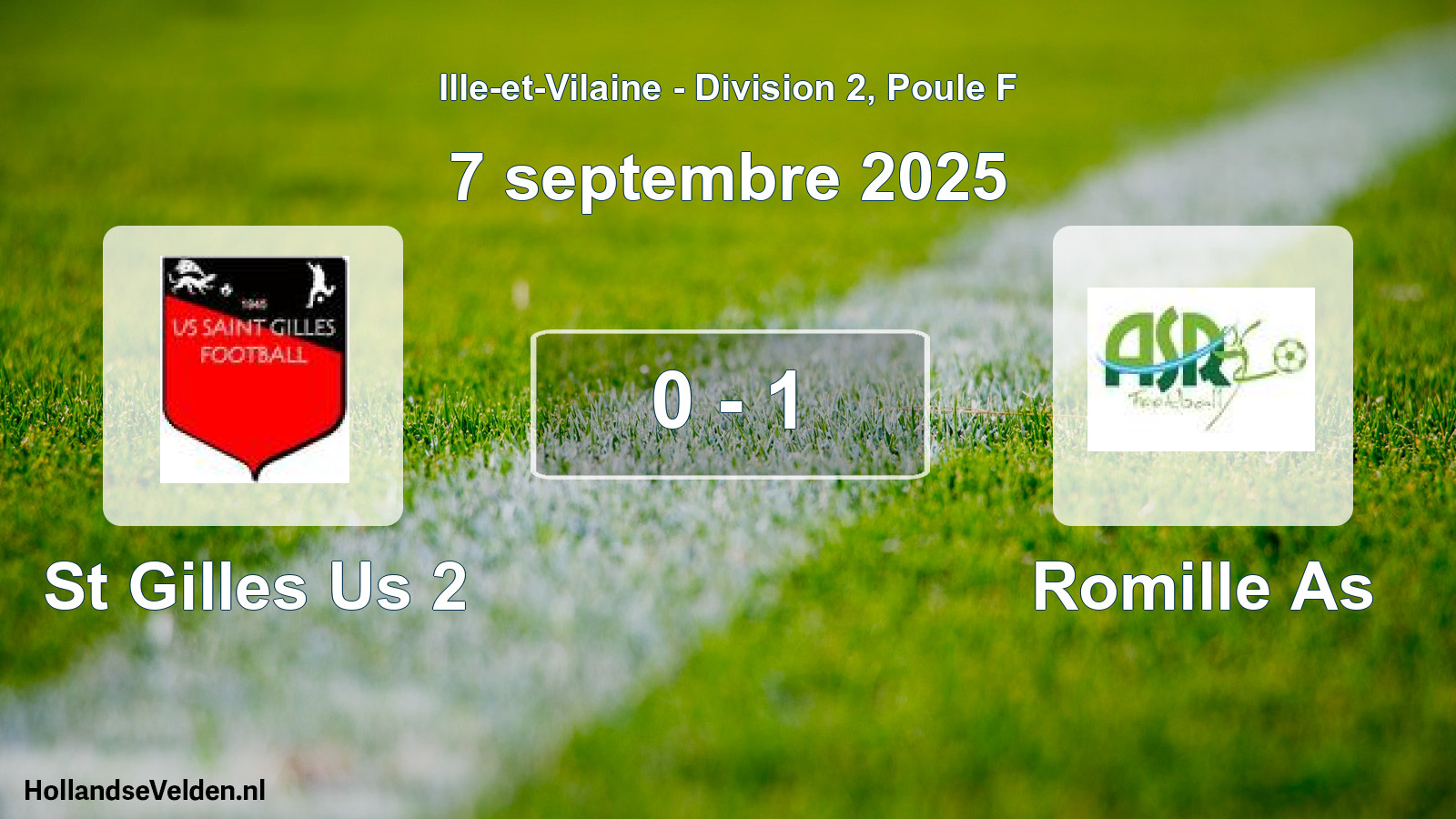 Gespeelde wedstrijd: St Gilles Us 2 - Romille As 0 - 1 (7 september 2025)