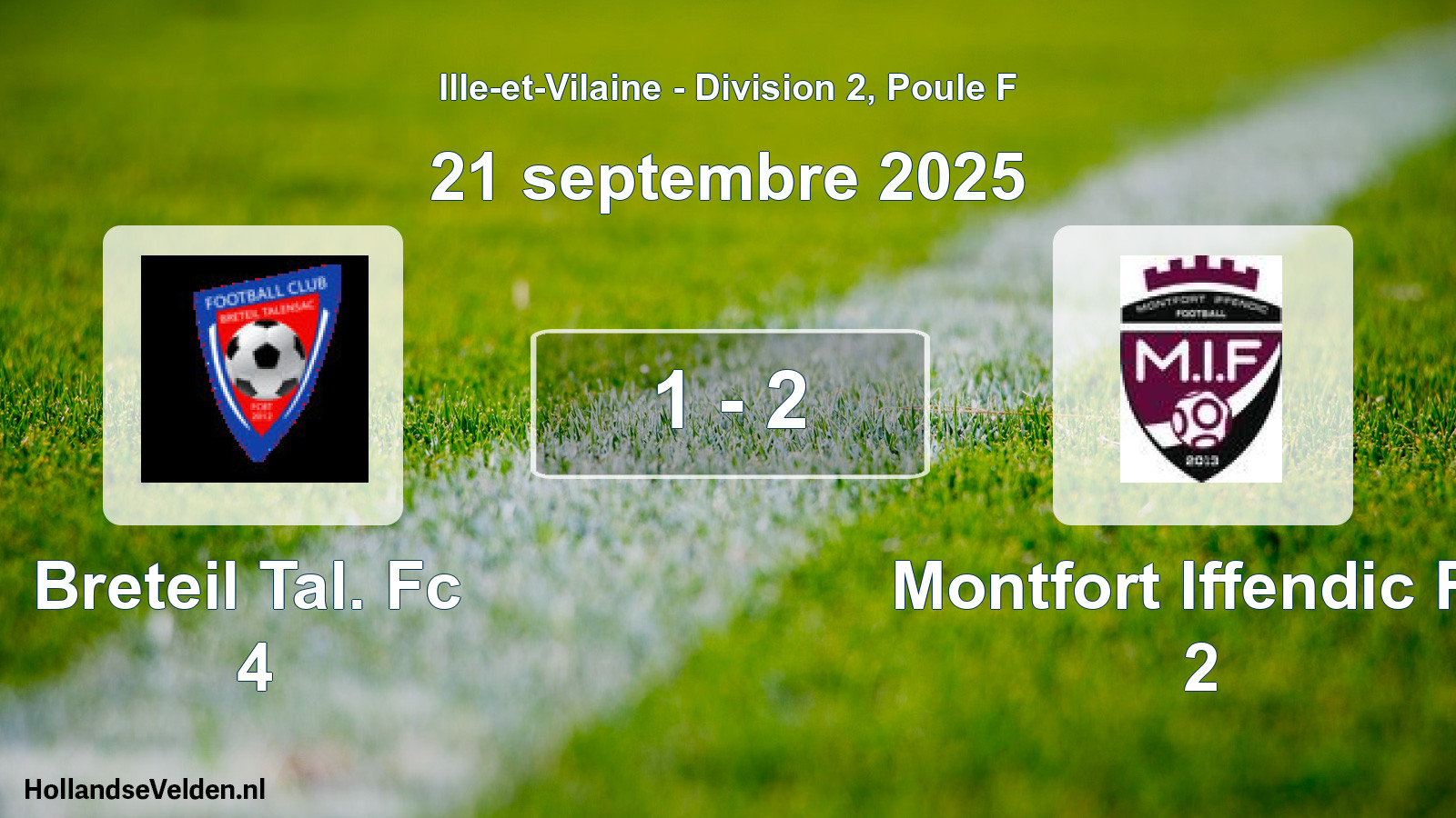 Gespeelde wedstrijd: Breteil Tal. Fc 4 - Montfort Iffendic Fo 2 1 - 2 (21 september 2025)