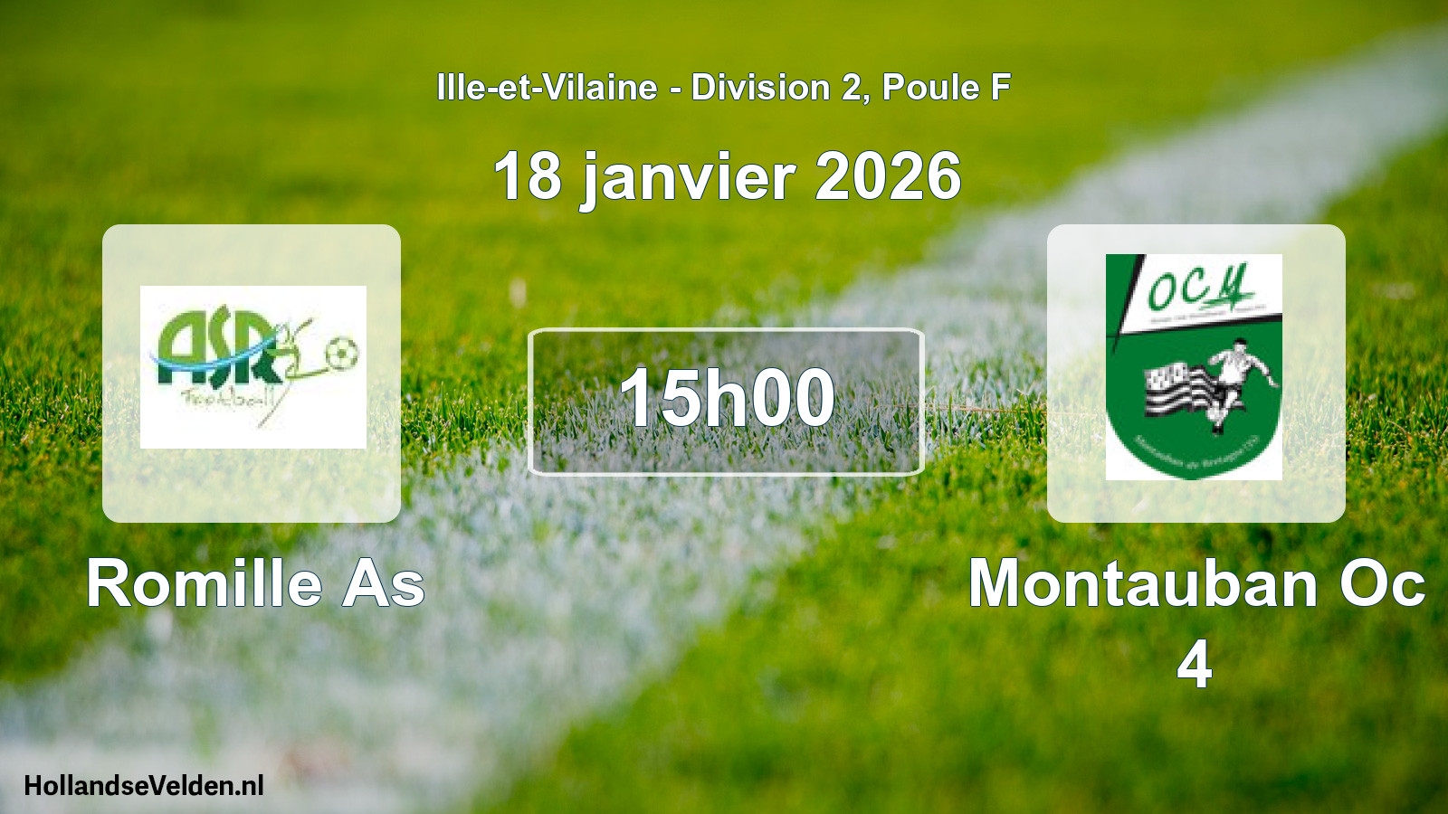 Geplande wedstrijd: Romille As - Montauban Oc 4 (18 januari 2026)