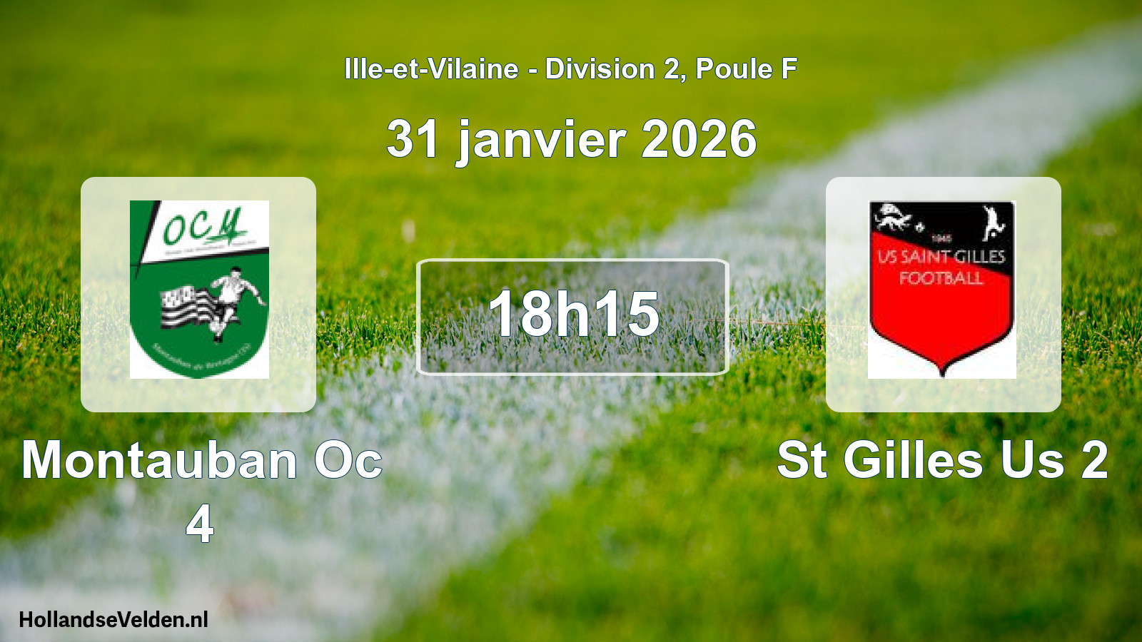 Geplande wedstrijd: Montauban Oc 4 - St Gilles Us 2 (31 janvier 2026)